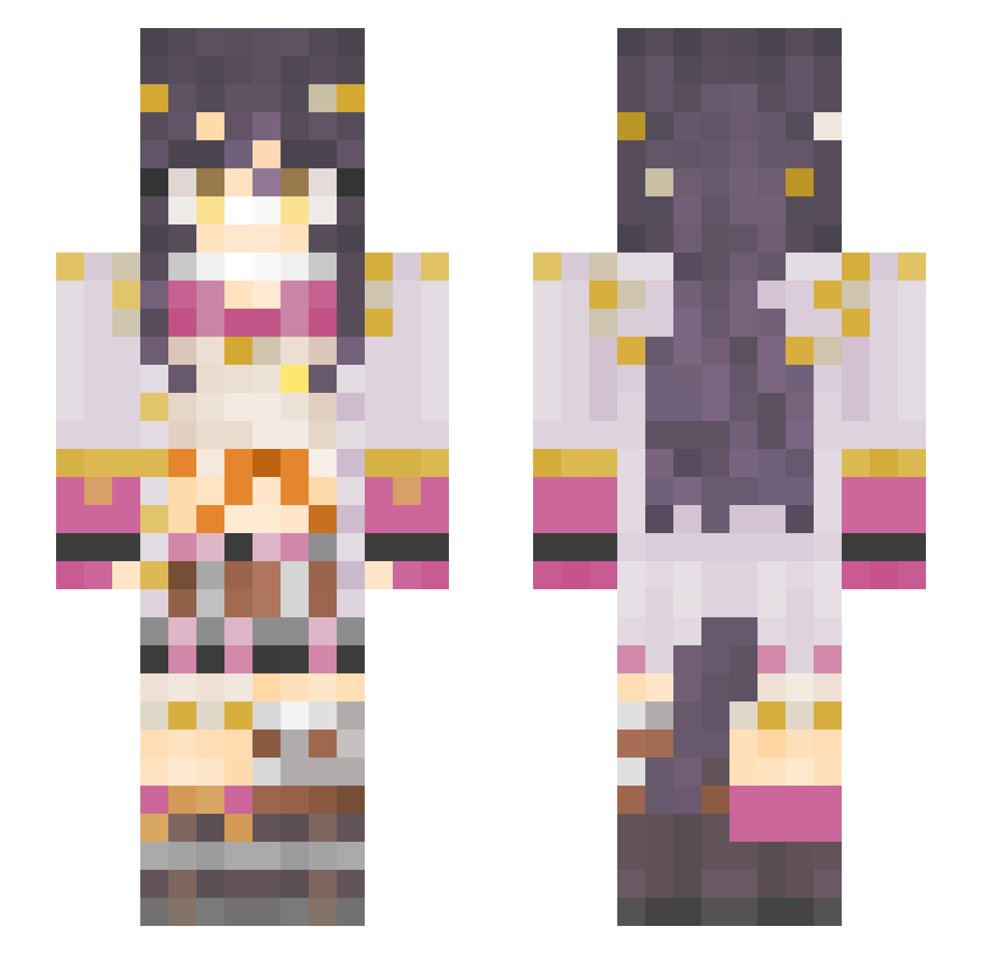 FartIsAGas Minecraft skin, front and back view