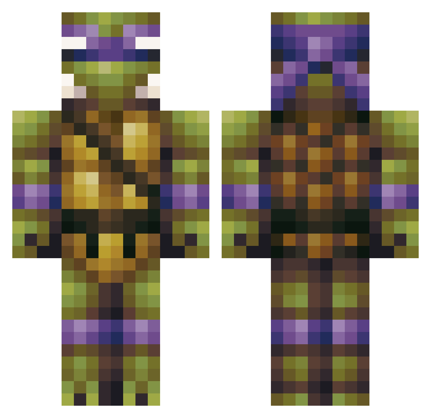 Mjensen101 Minecraft skin, front and back view