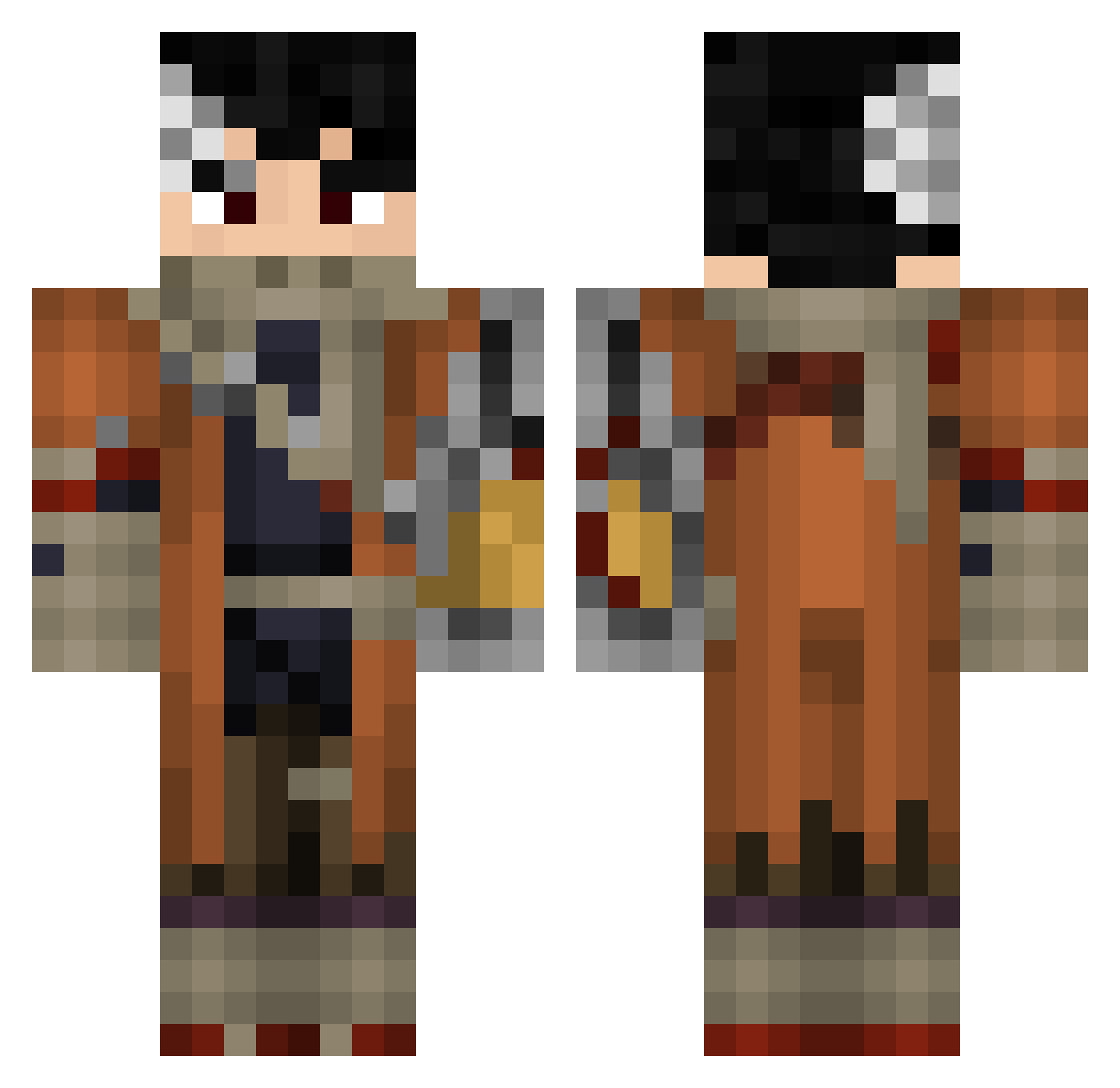 NAMRx Minecraft skin, front and back view