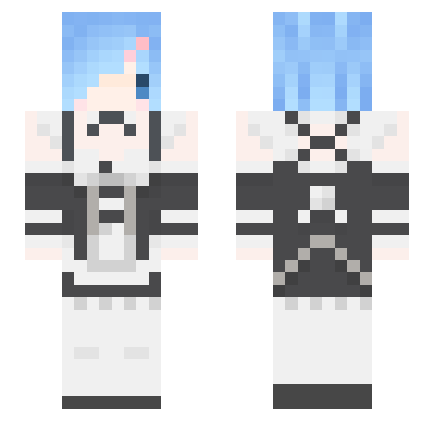 S3B0K Minecraft skin, front and back view