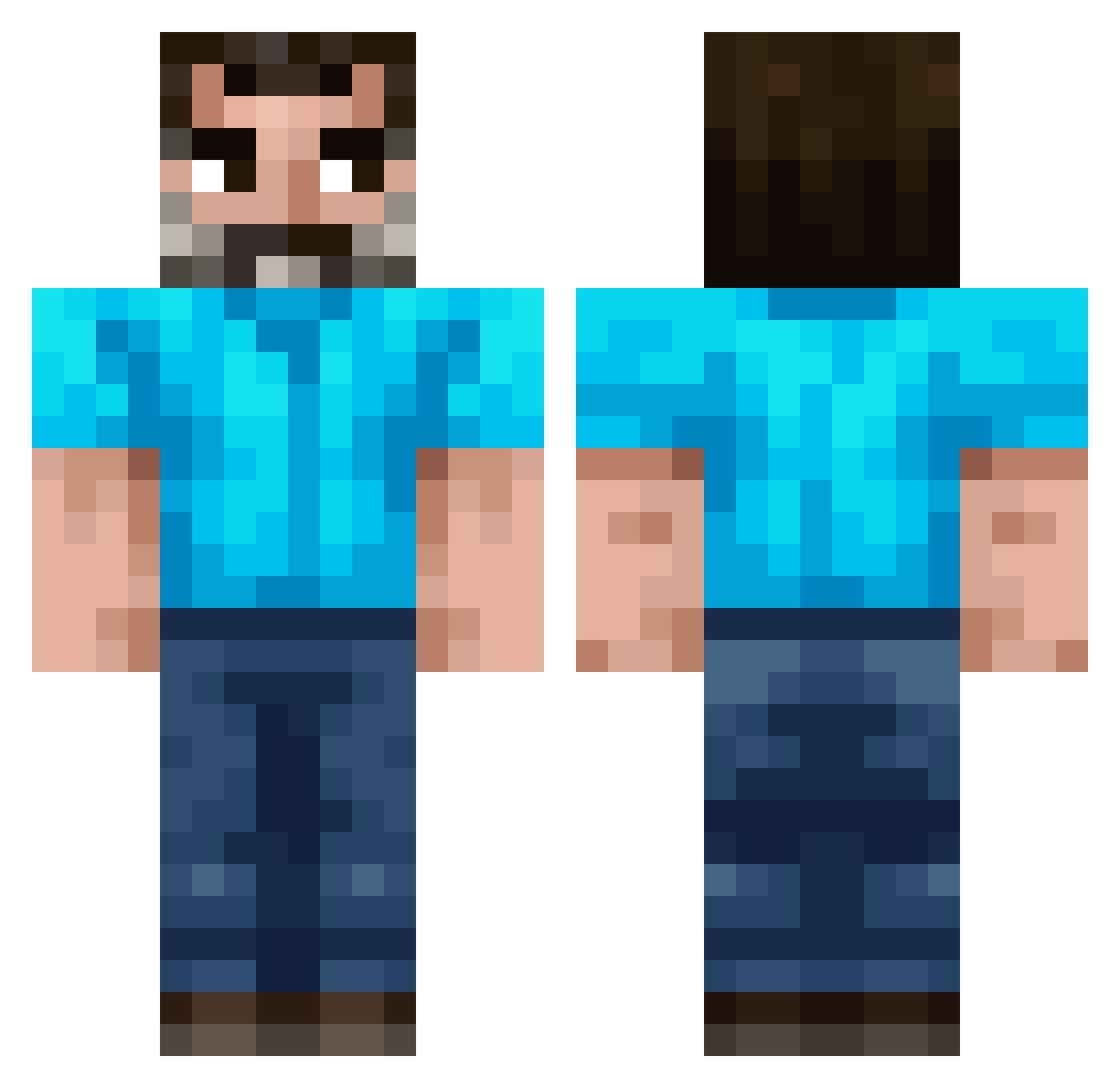 rodavio Minecraft skin, front and back view