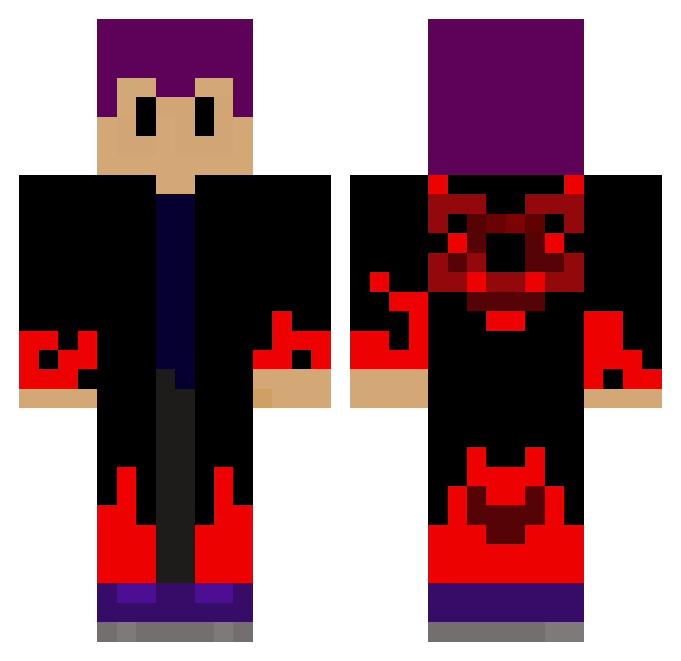 CarlitosPlay Minecraft skin, front and back view