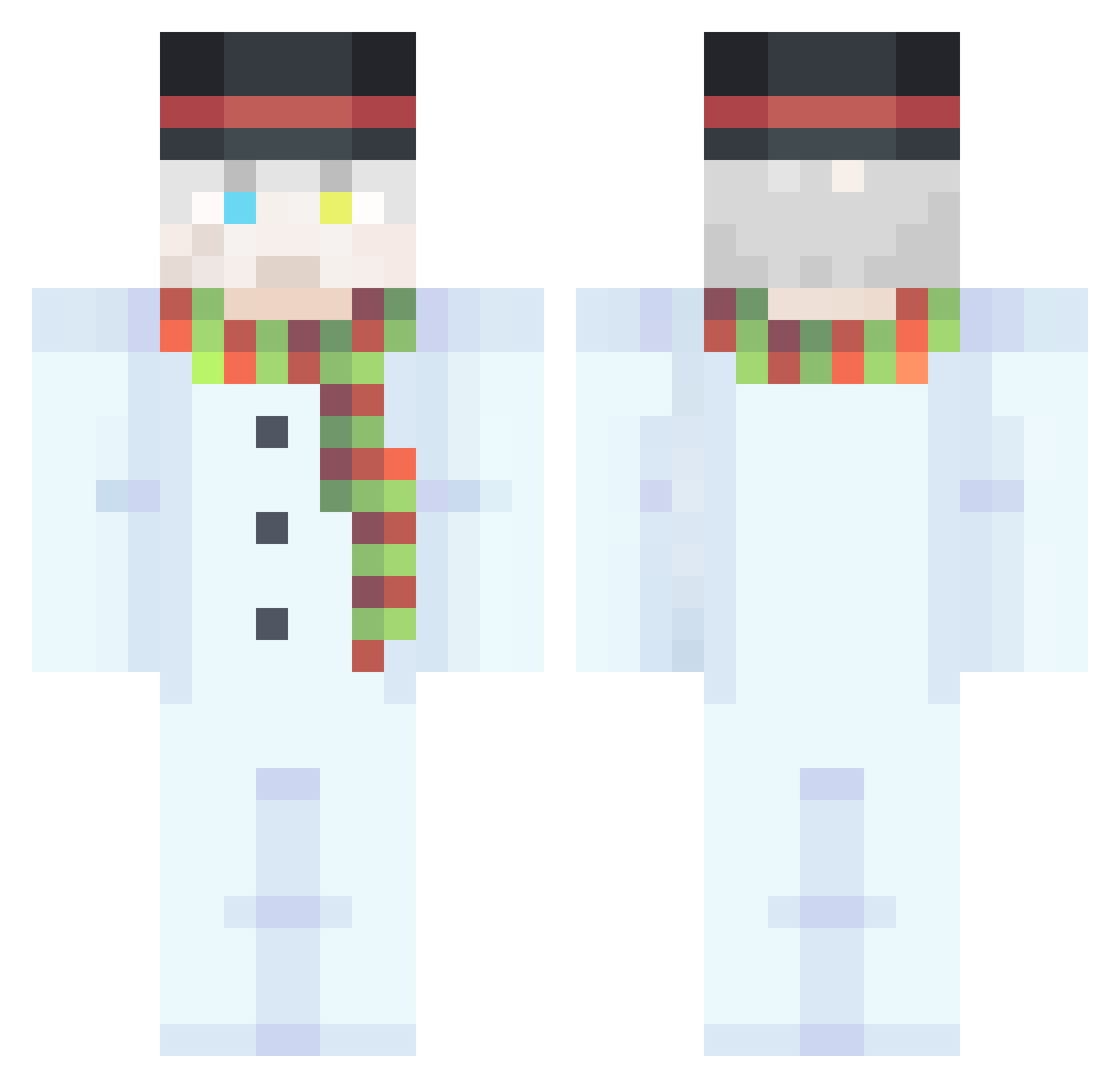 KisakiTetsu Minecraft skin, front and back view