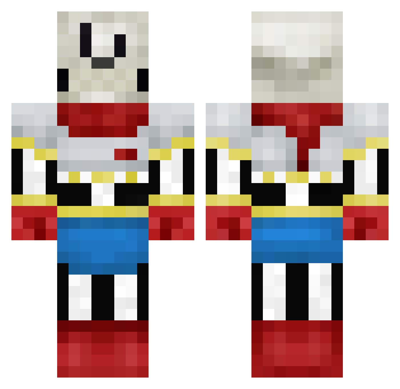 intwo Minecraft skin, front and back view