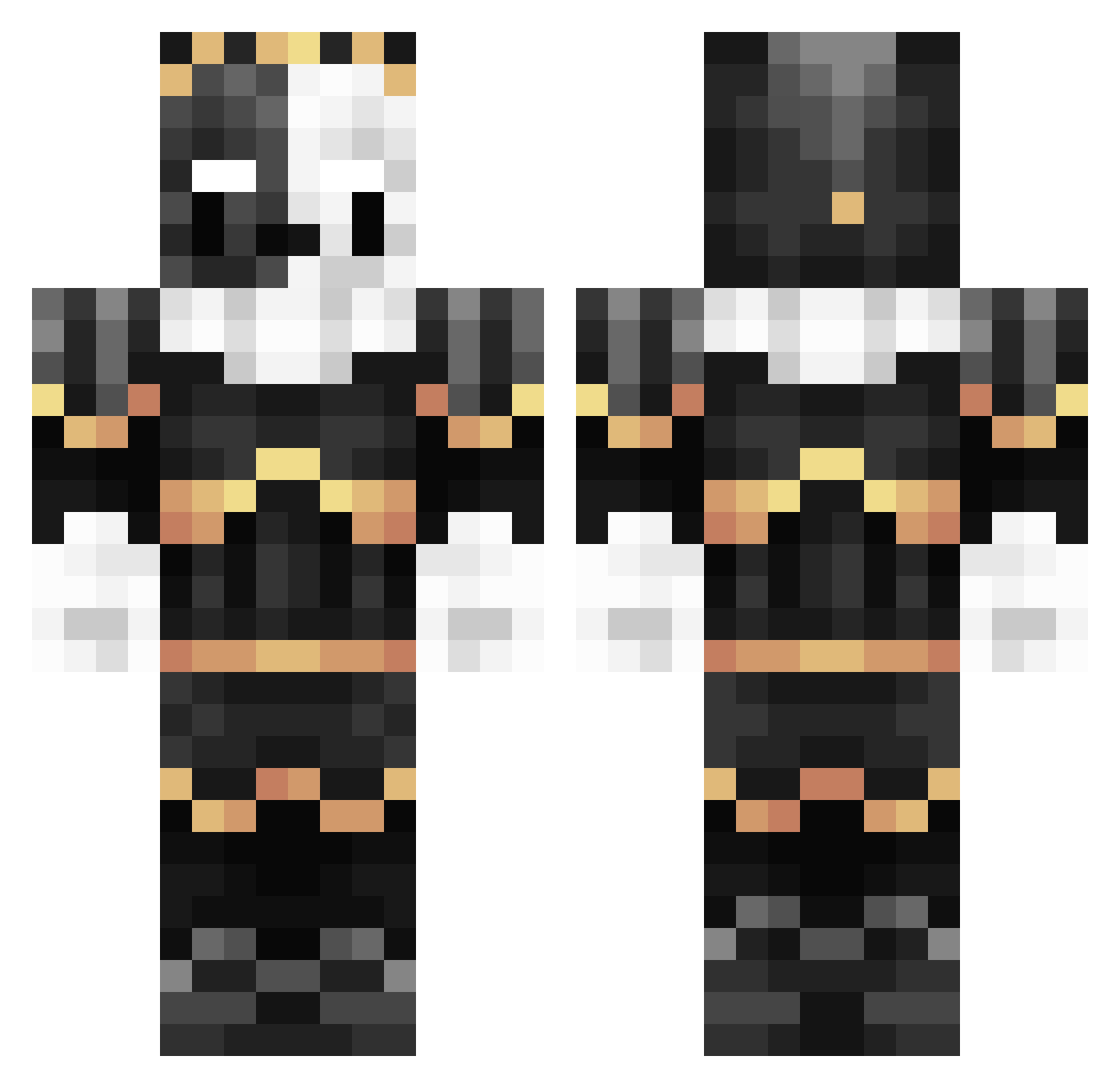 KnightApes Minecraft skin, front and back view