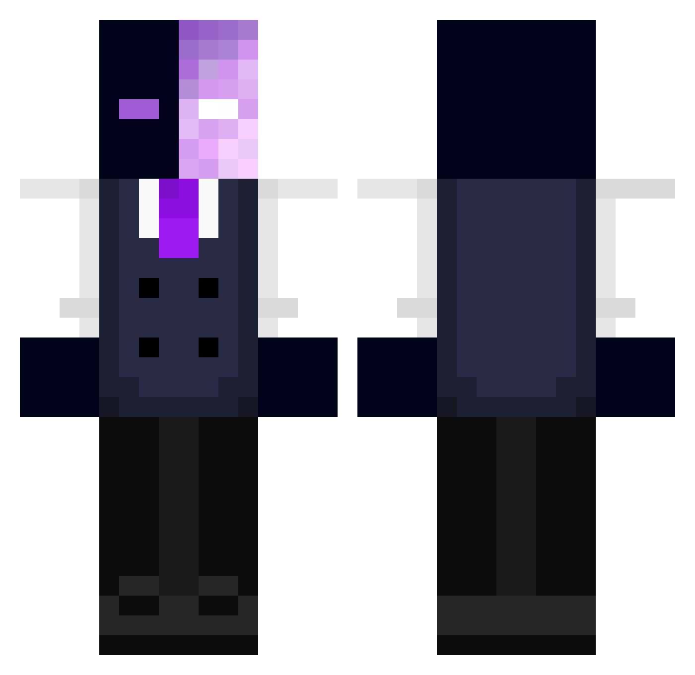 Endrium Minecraft skin, front and back view