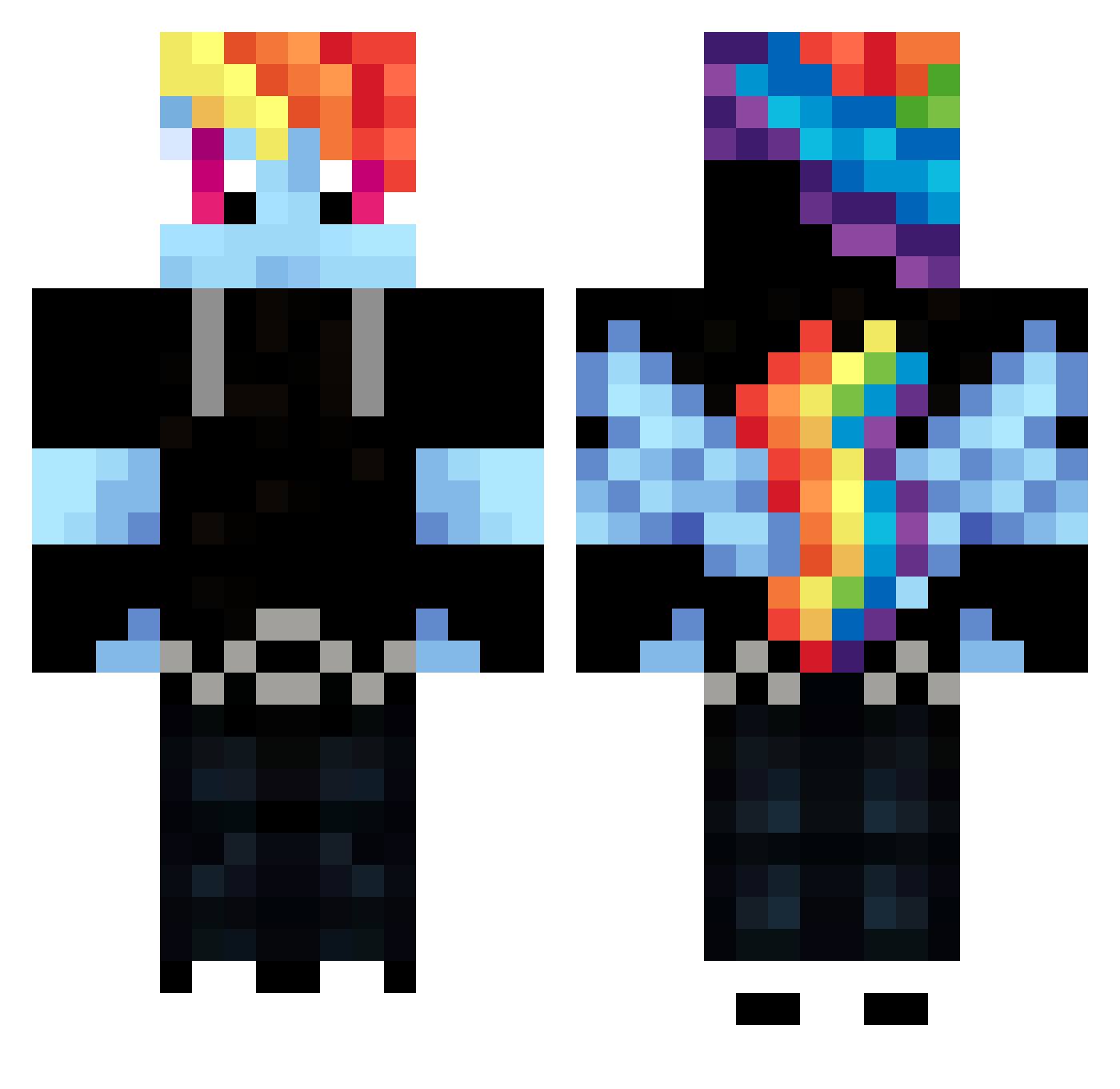 arsalankiller Minecraft skin, front and back view