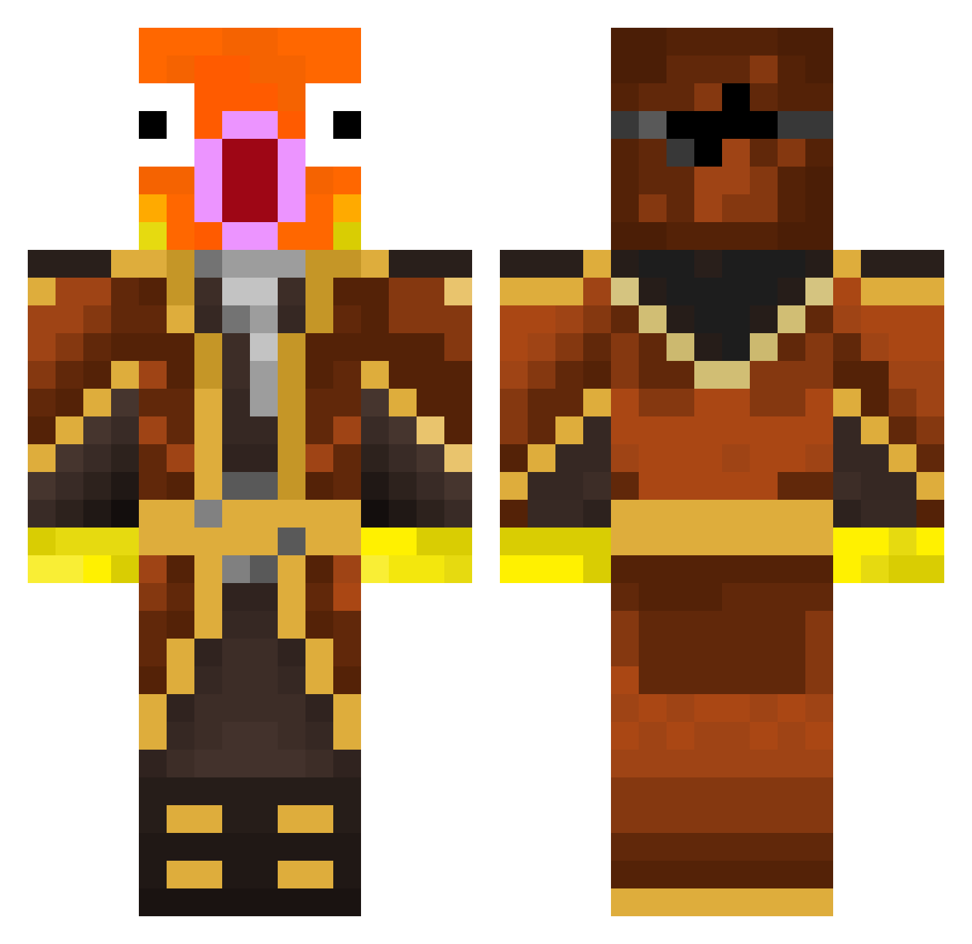 Red0789 Minecraft skin, front and back view