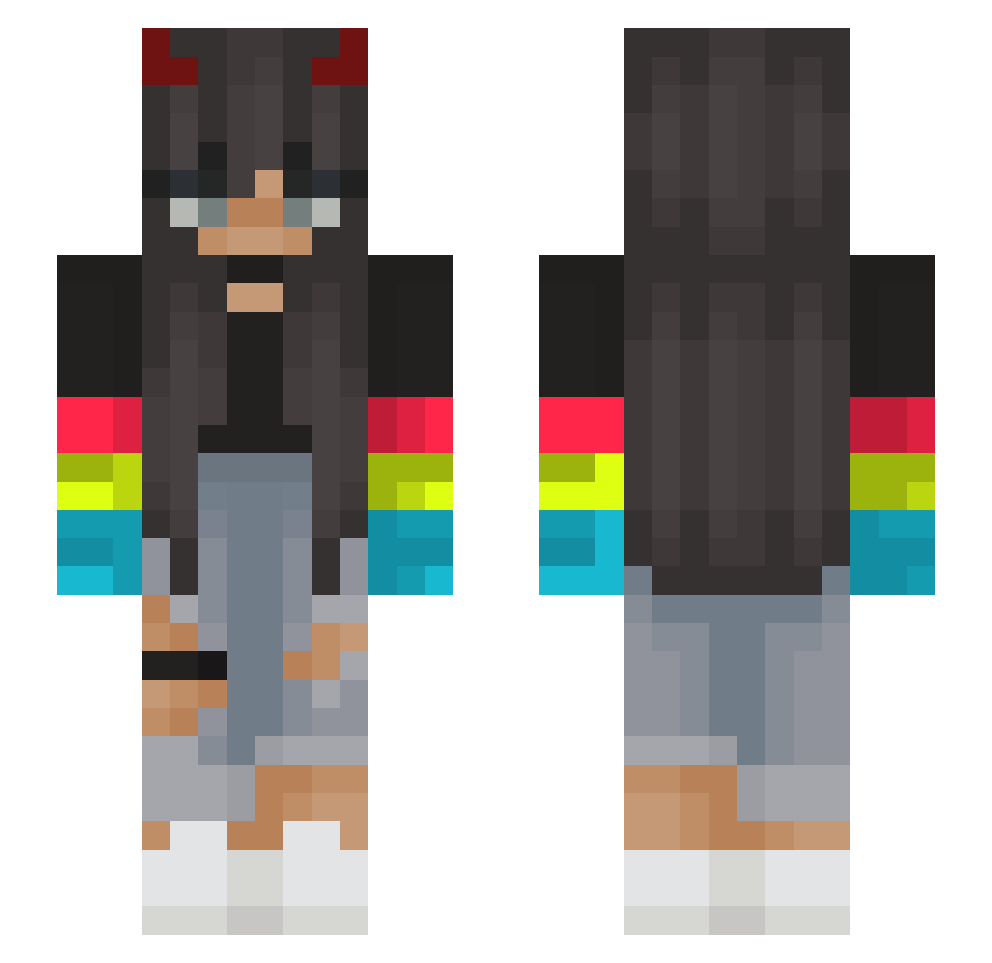 xPhoenixx_ Minecraft skin, front and back view