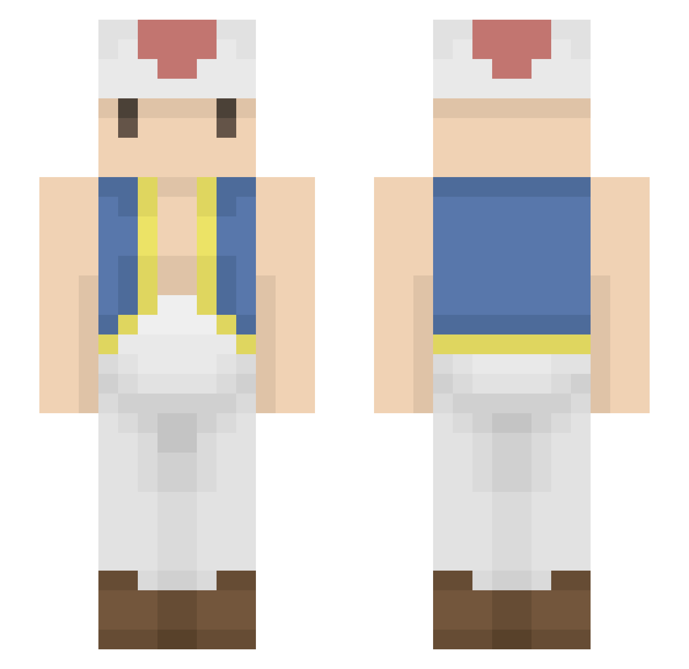 tooooooood Minecraft skin, front and back view
