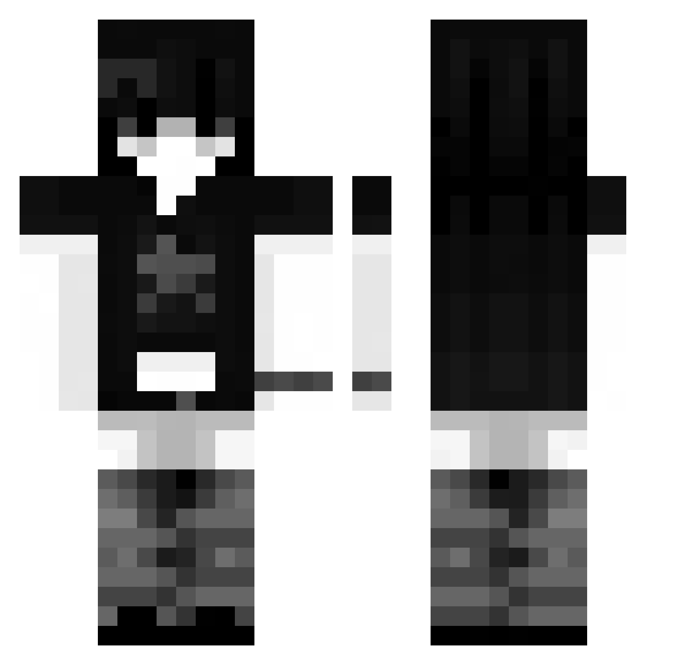 Sv2ceHBNOCqlQSv2 Minecraft skin, front and back view