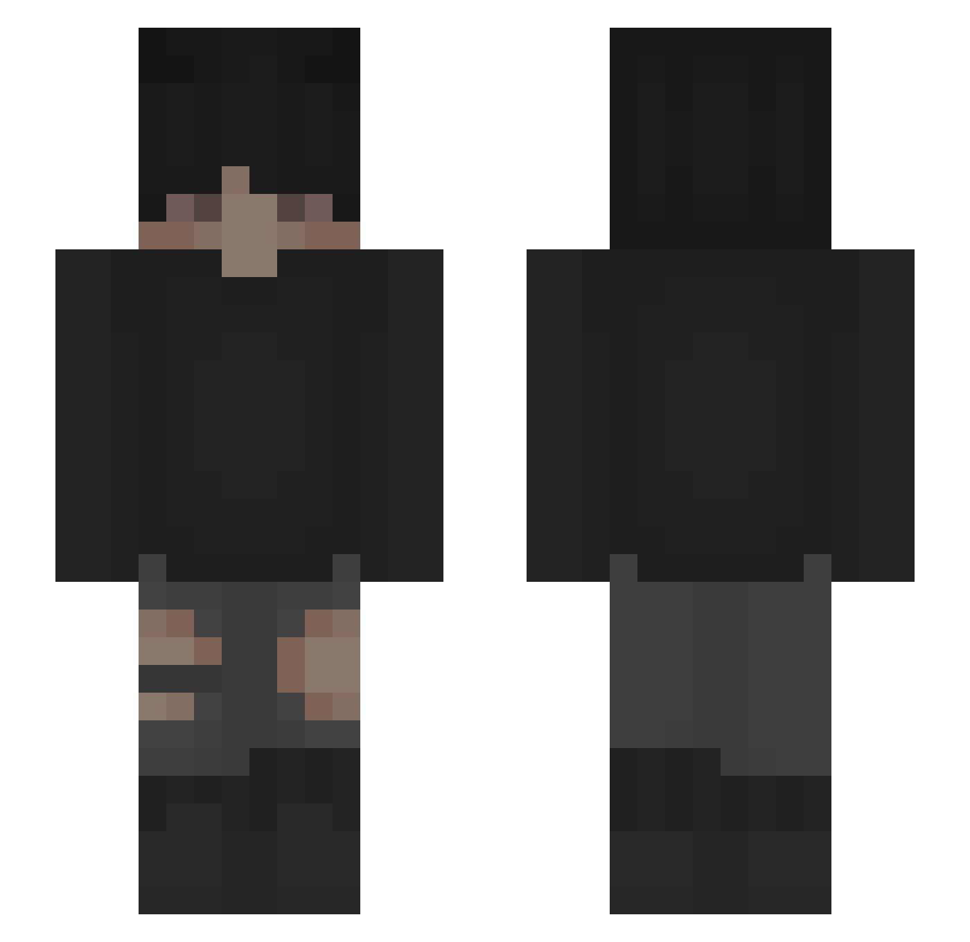 Syqqr Minecraft skin, front and back view