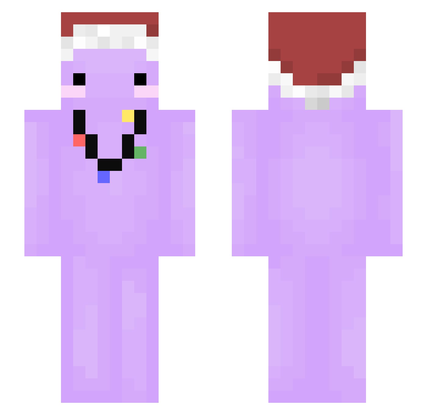 SekaiHatesTbot Minecraft skin, front and back view