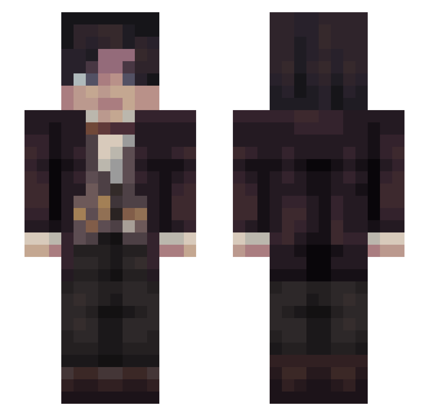Curiousjams Minecraft skin, front and back view