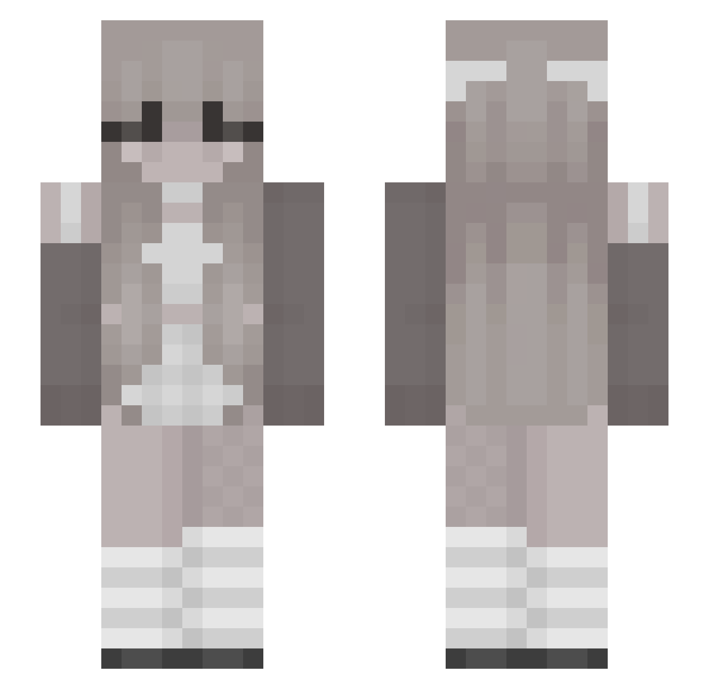 Tosia09 Minecraft skin, front and back view