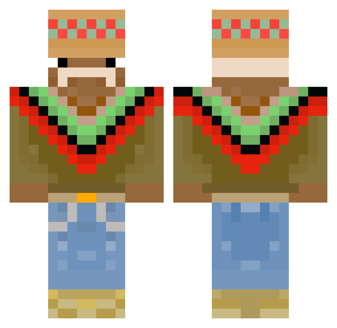 Veldyy Minecraft skin, front and back view