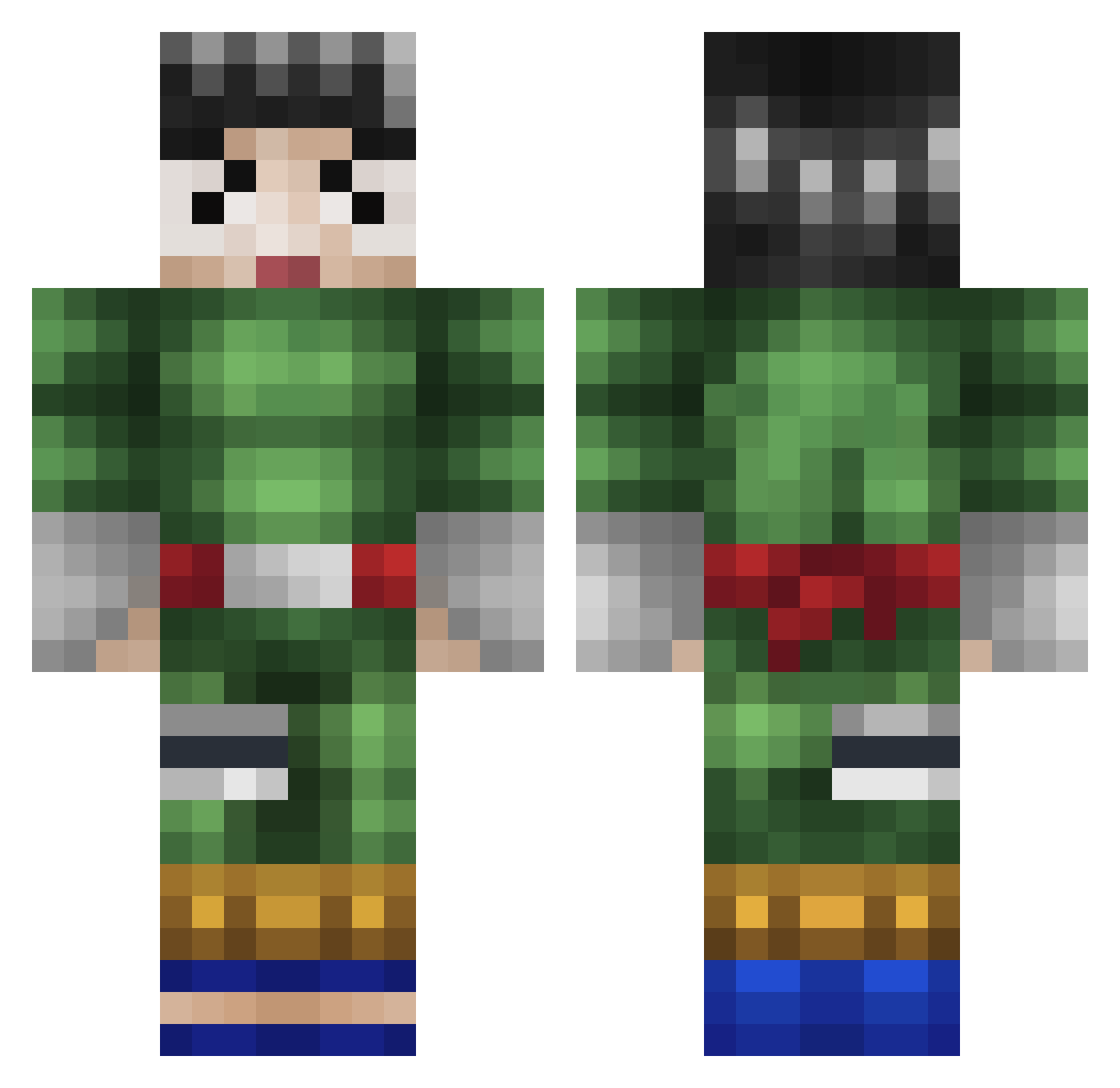 goalie40 Minecraft skin, front and back view