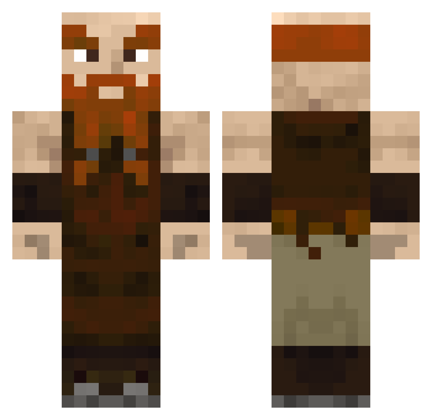 Abbey Minecraft skin, front and back view