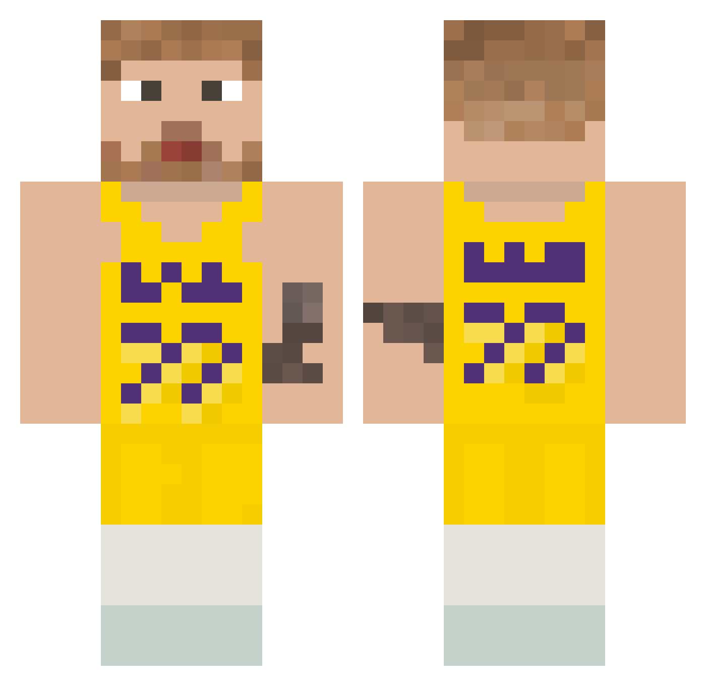 Juanzet Minecraft skin, front and back view
