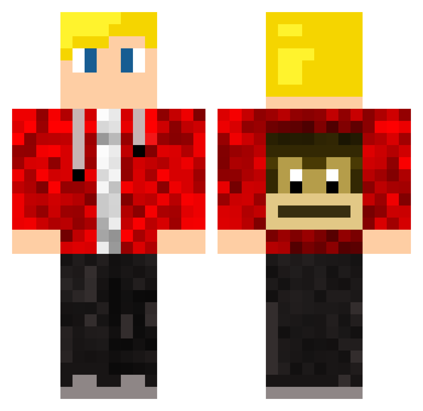 ThugBlackBalls Minecraft skin, front and back view
