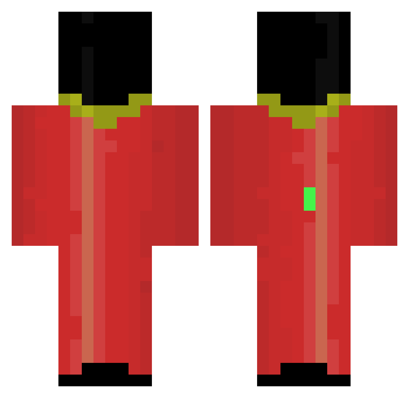 penpoop Minecraft skin, front and back view