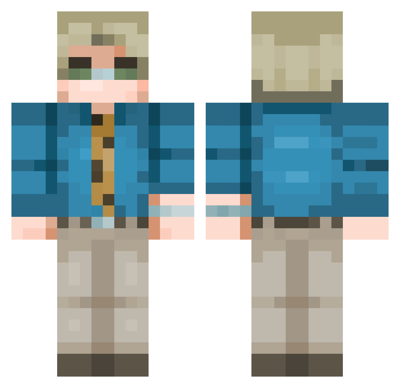 Type_Emerald Minecraft skin, front and back view