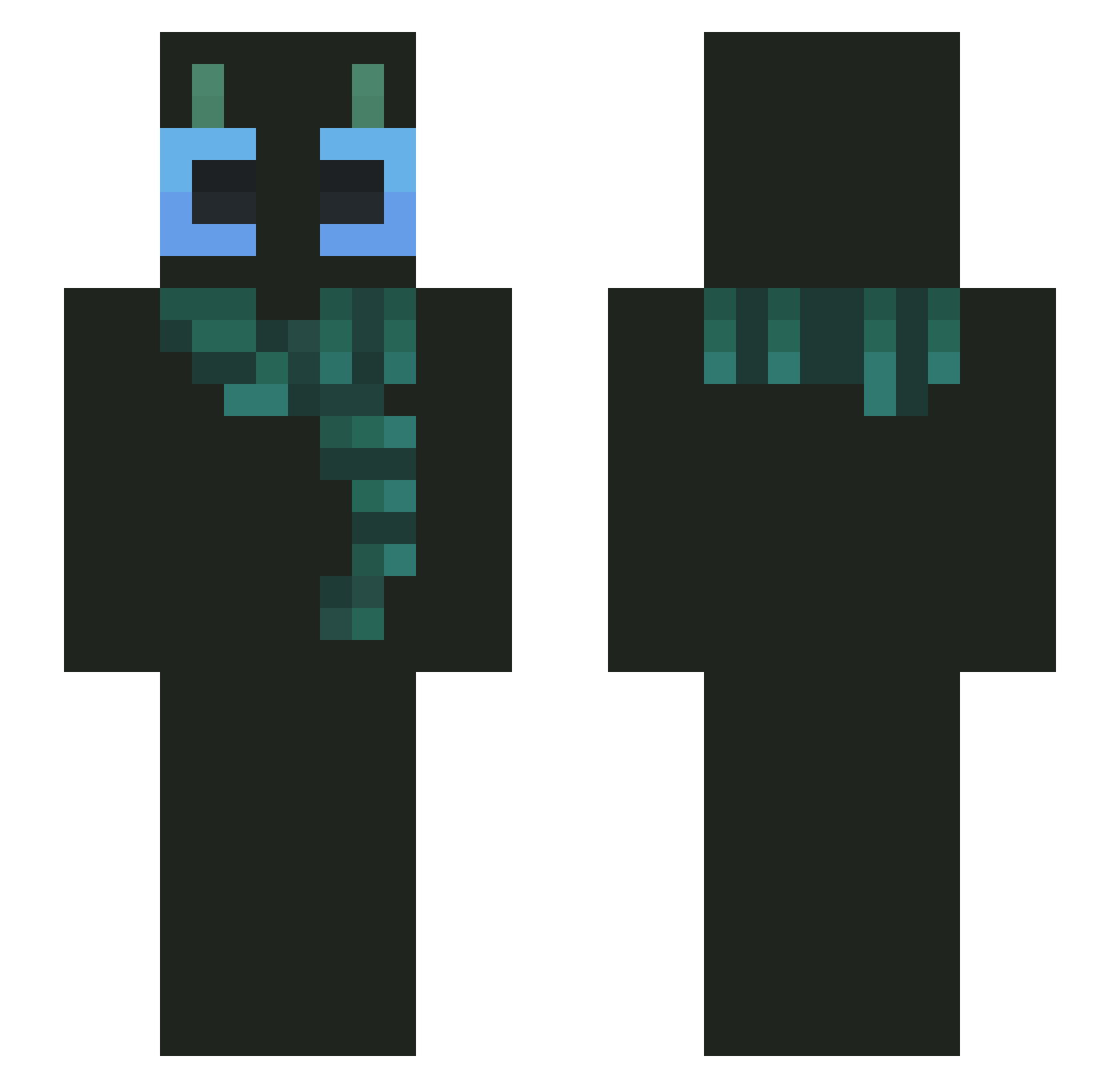 WaterishTiger37 Minecraft skin, front and back view
