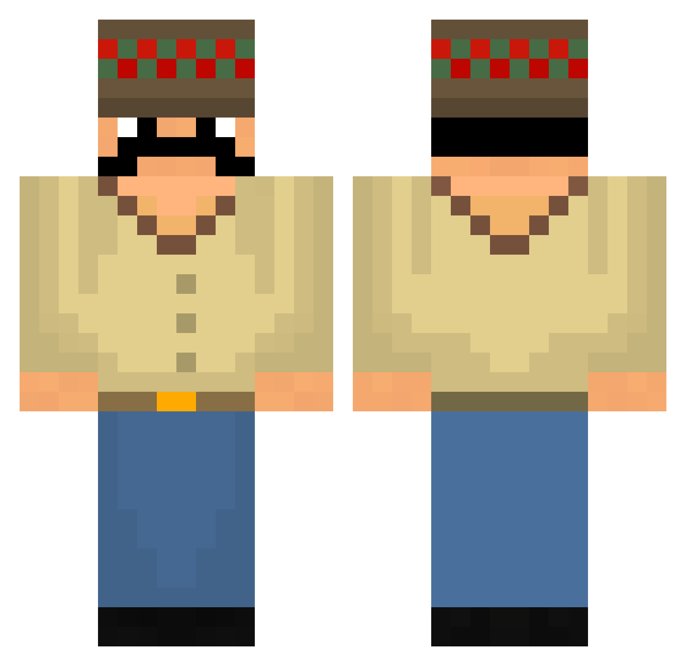 Tapsyy Minecraft skin, front and back view