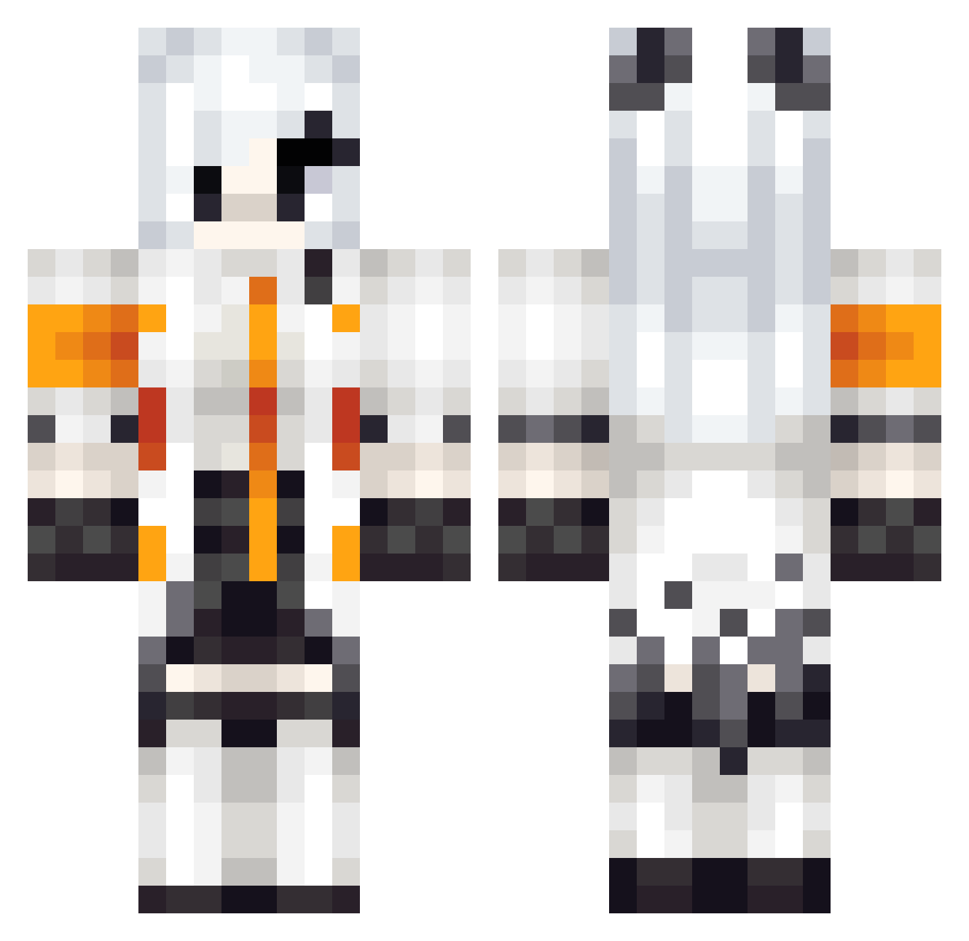 Kayaba_Akihiko_ Minecraft skin, front and back view