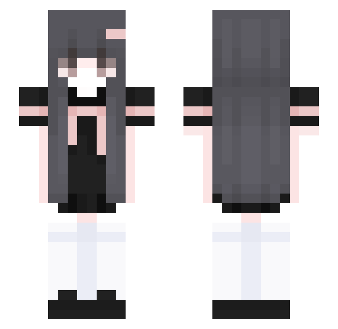 wipestatus Minecraft skin, front and back view