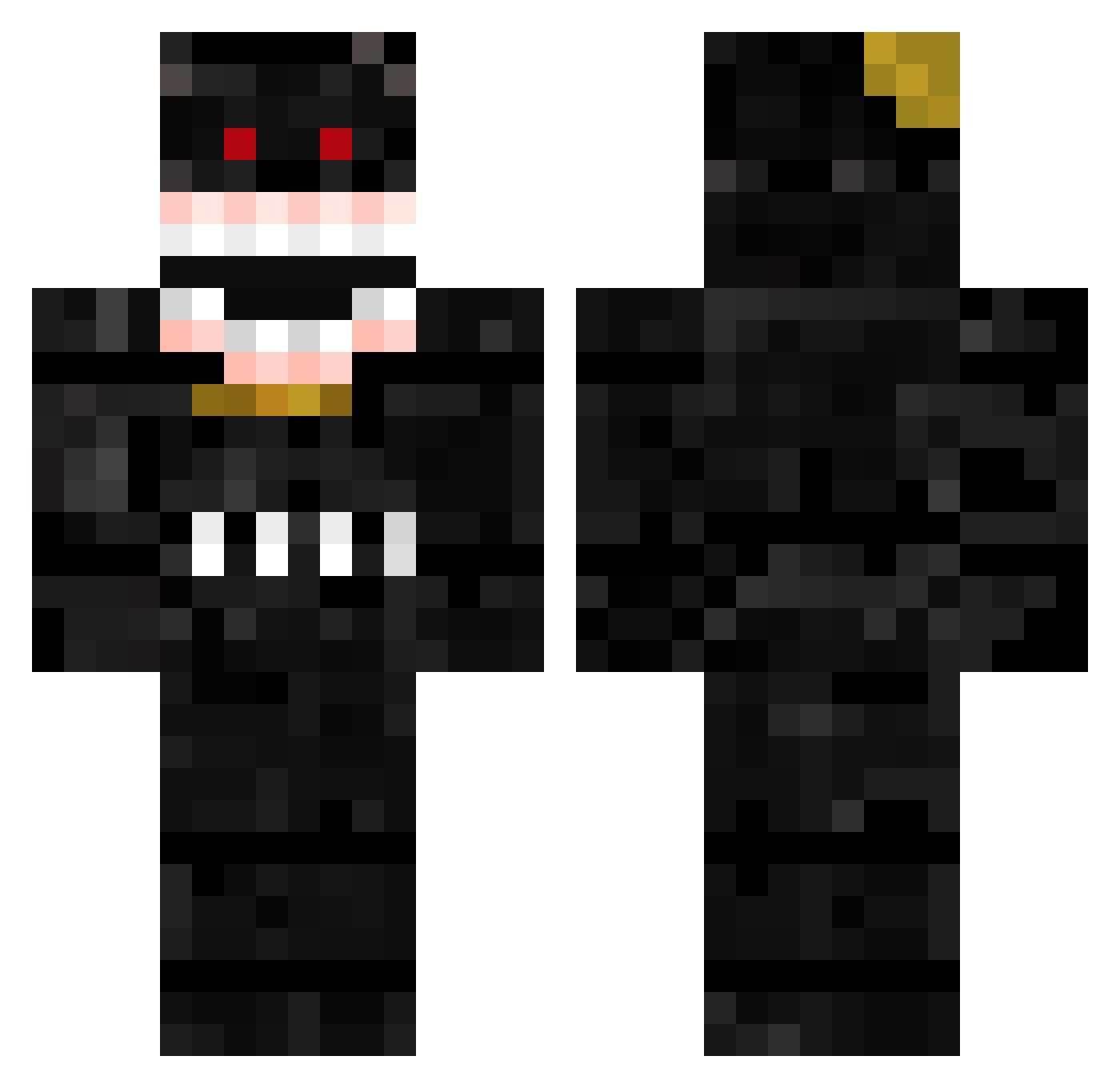 Peppiooo Minecraft skin, front and back view