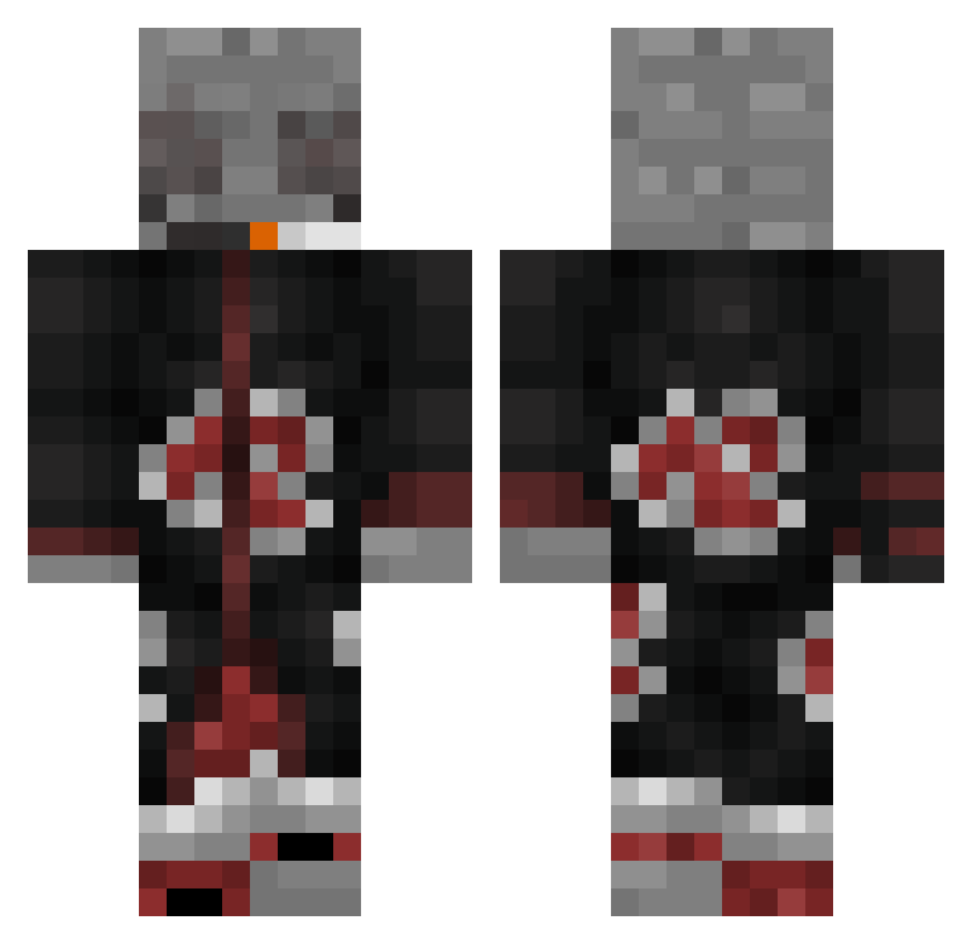 Zpxa Minecraft skin, front and back view