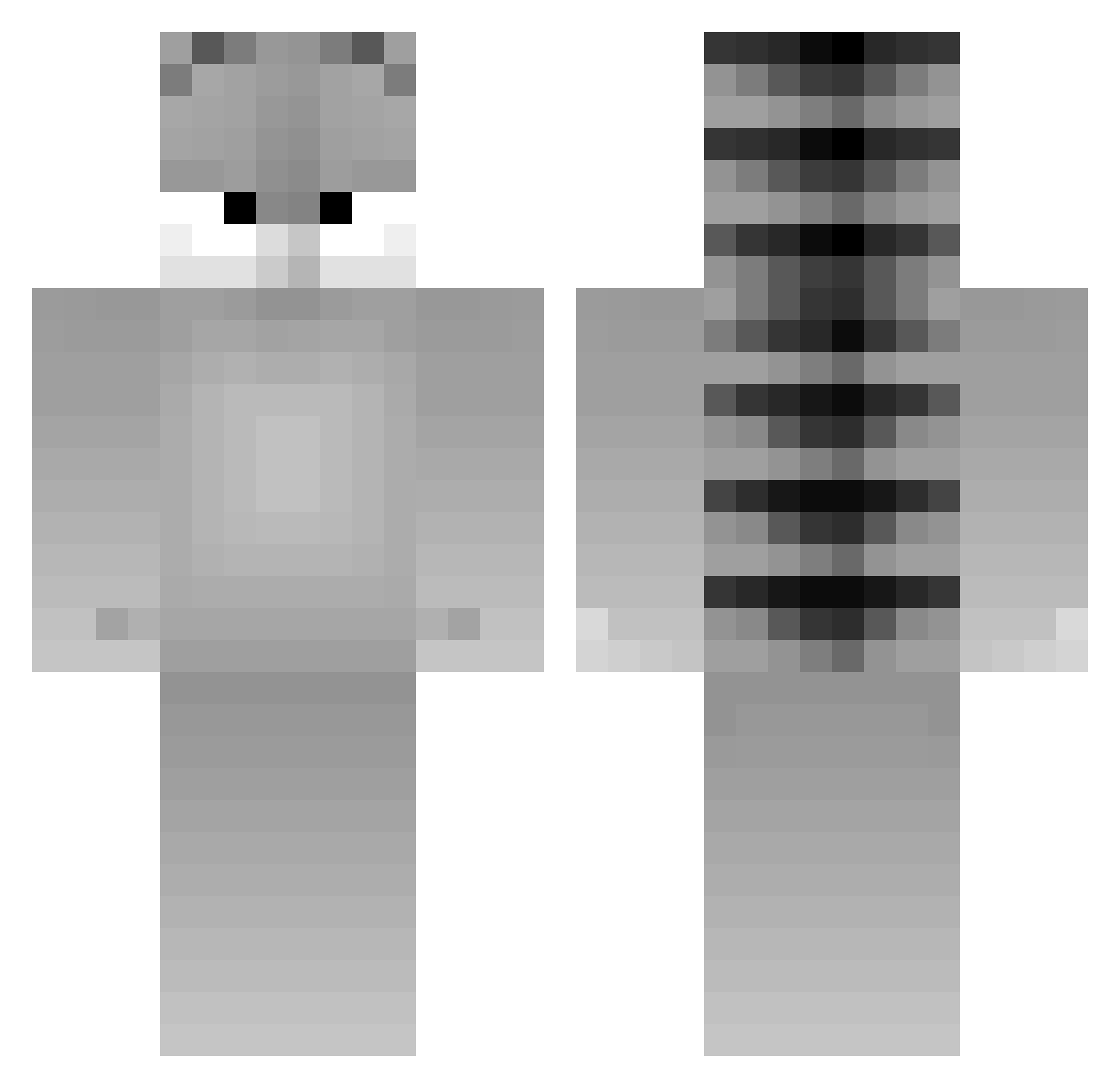 zSat Minecraft skin, front and back view
