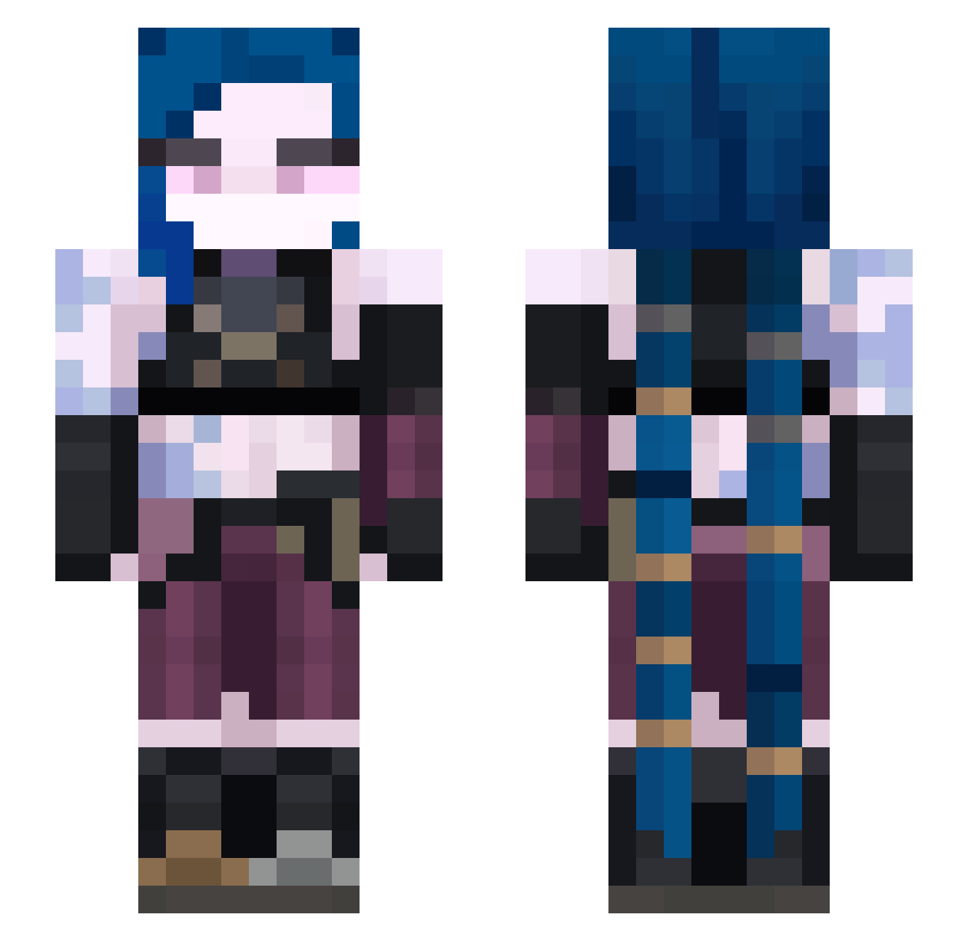 soapymikan Minecraft skin, front and back view