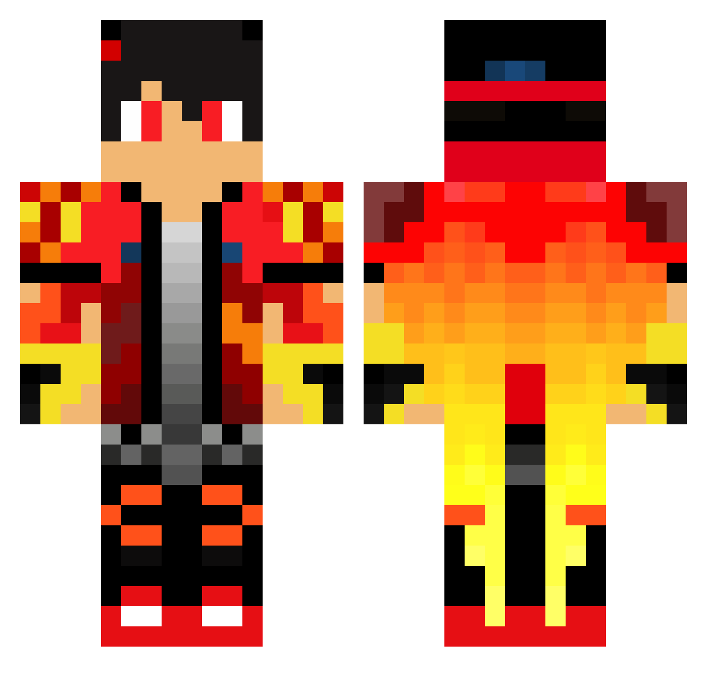 DavidEZq21 Minecraft skin, front and back view