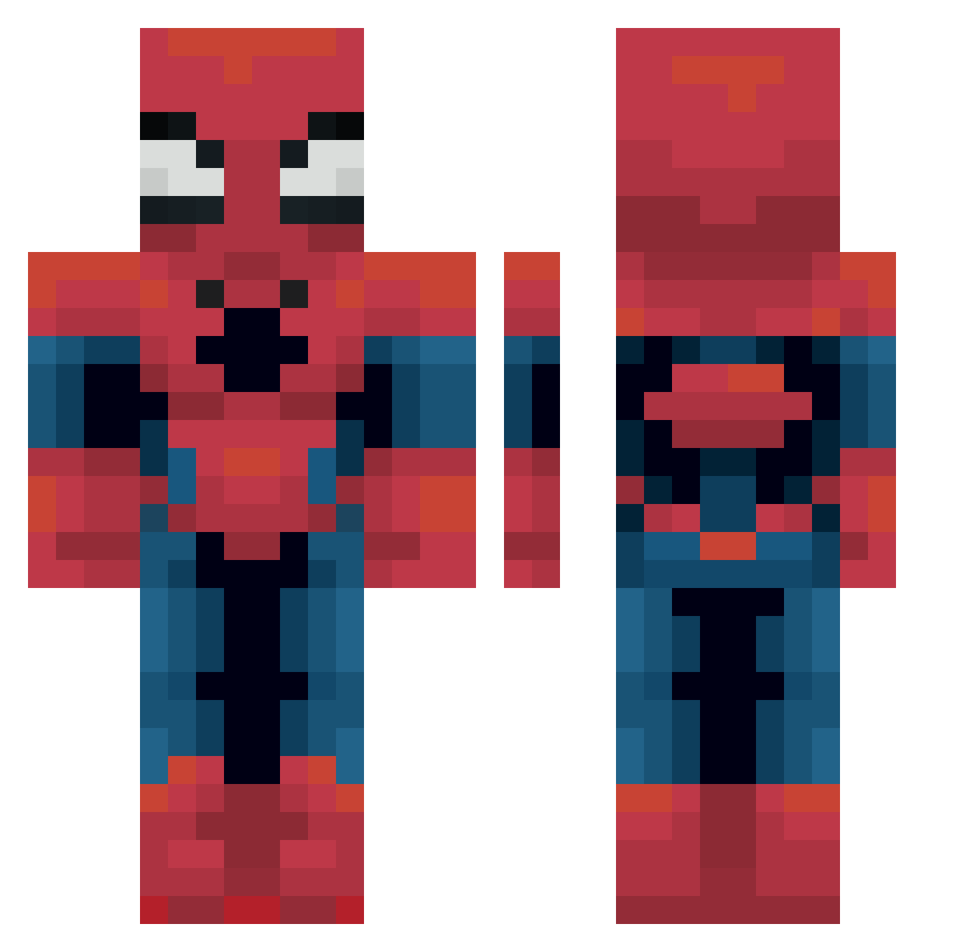t636 Minecraft skin, front and back view