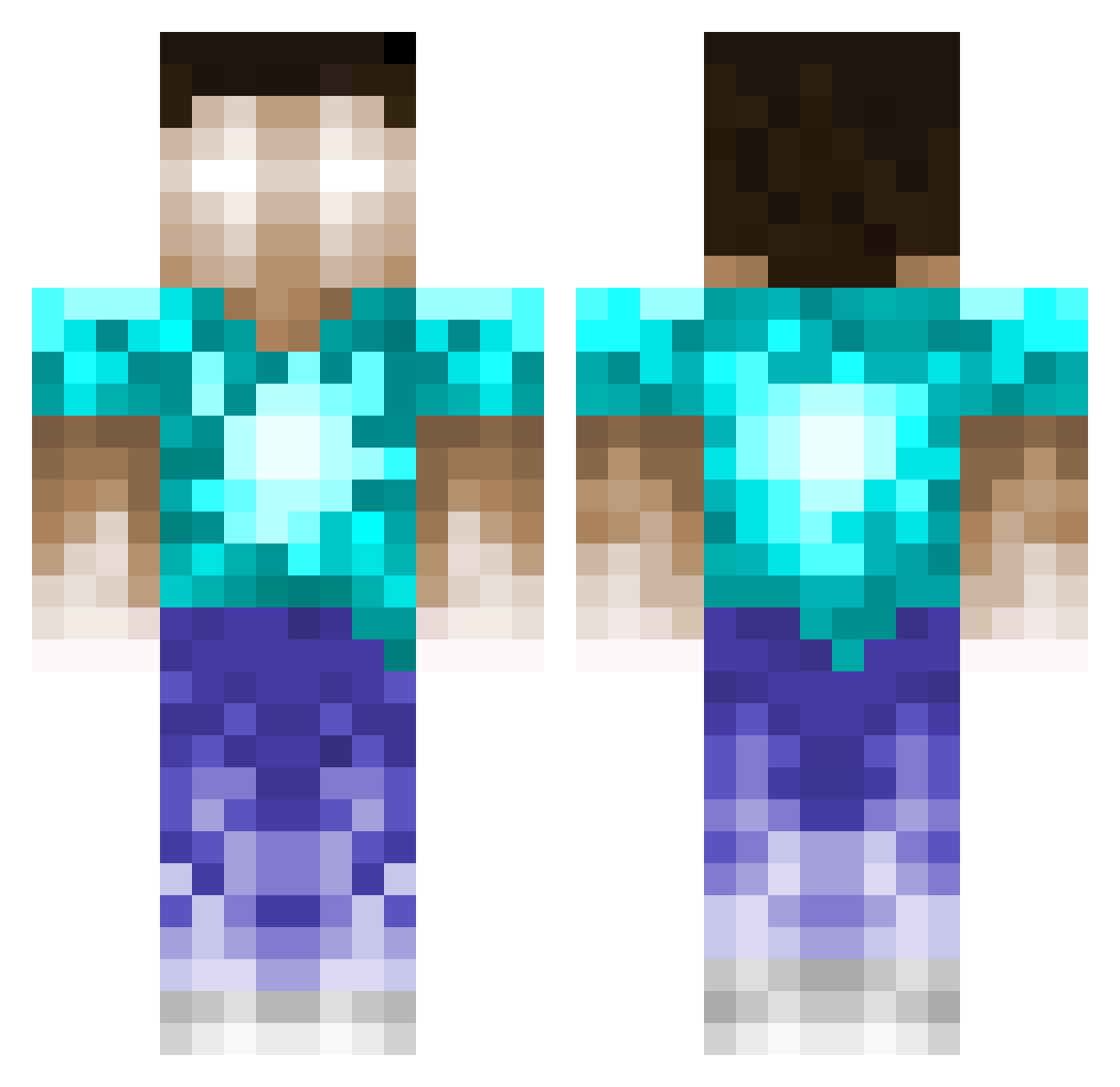 Rozpierdalator Minecraft skin, front and back view