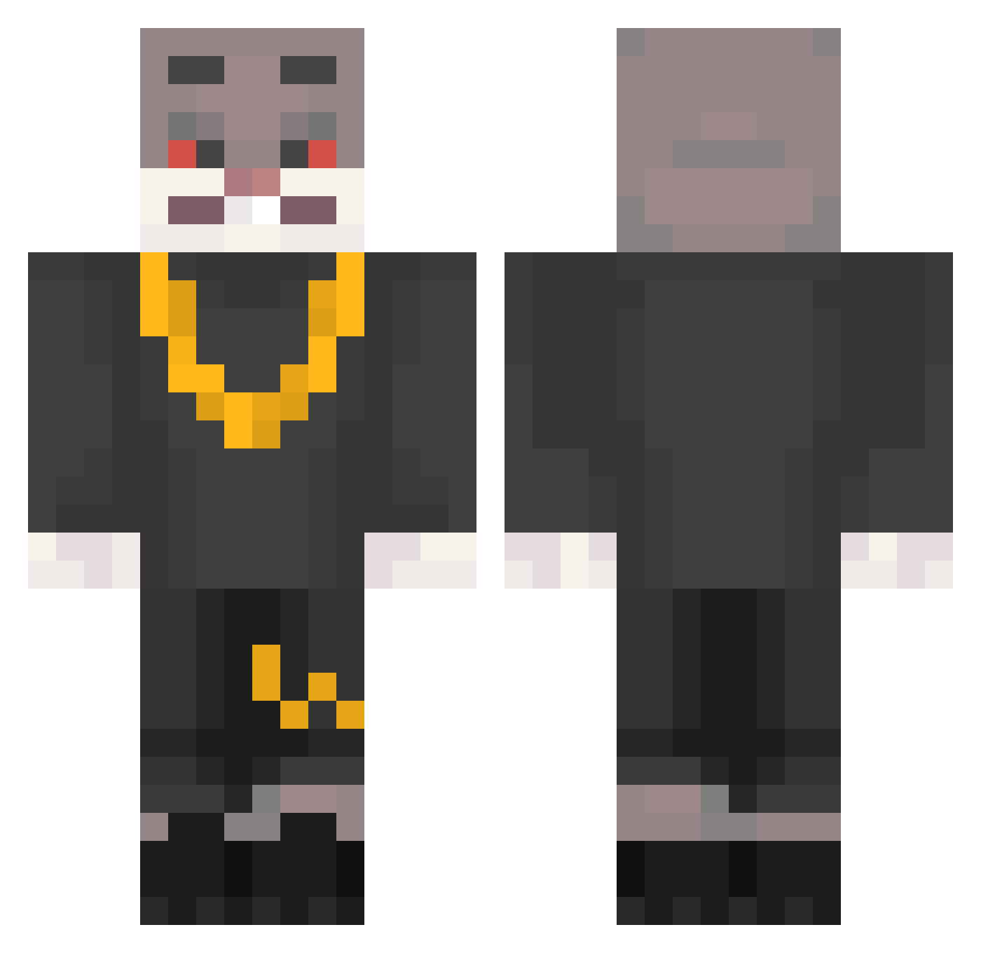 ClackSoon Minecraft skin, front and back view