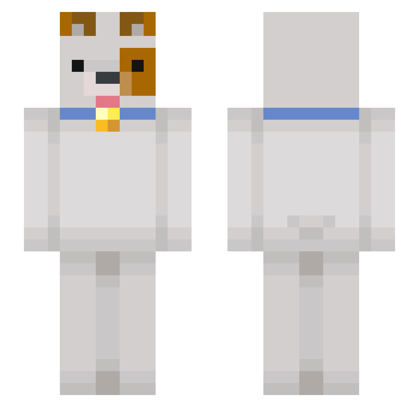 pbl0 Minecraft skin, front and back view