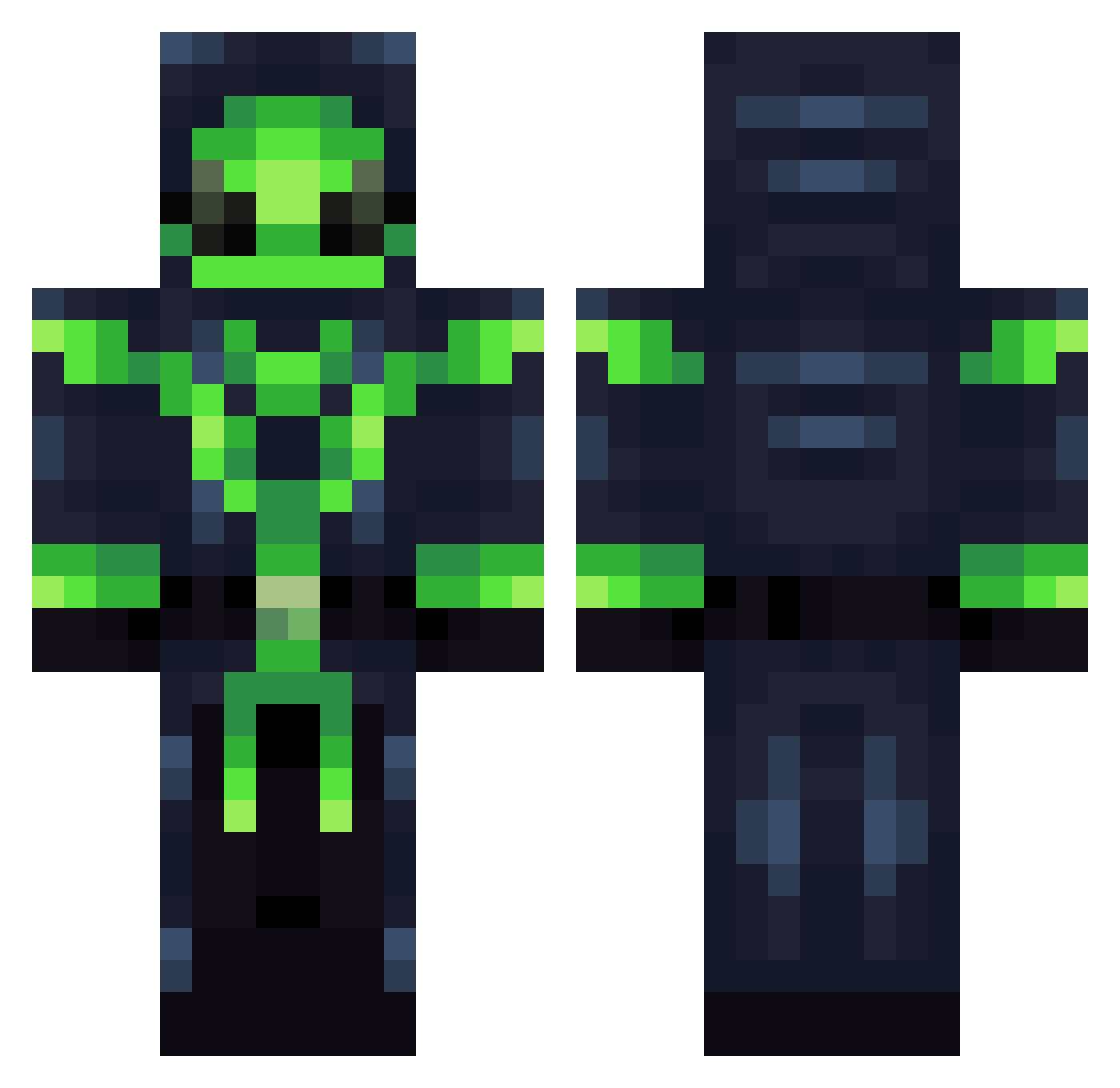 yoraai Minecraft skin, front and back view