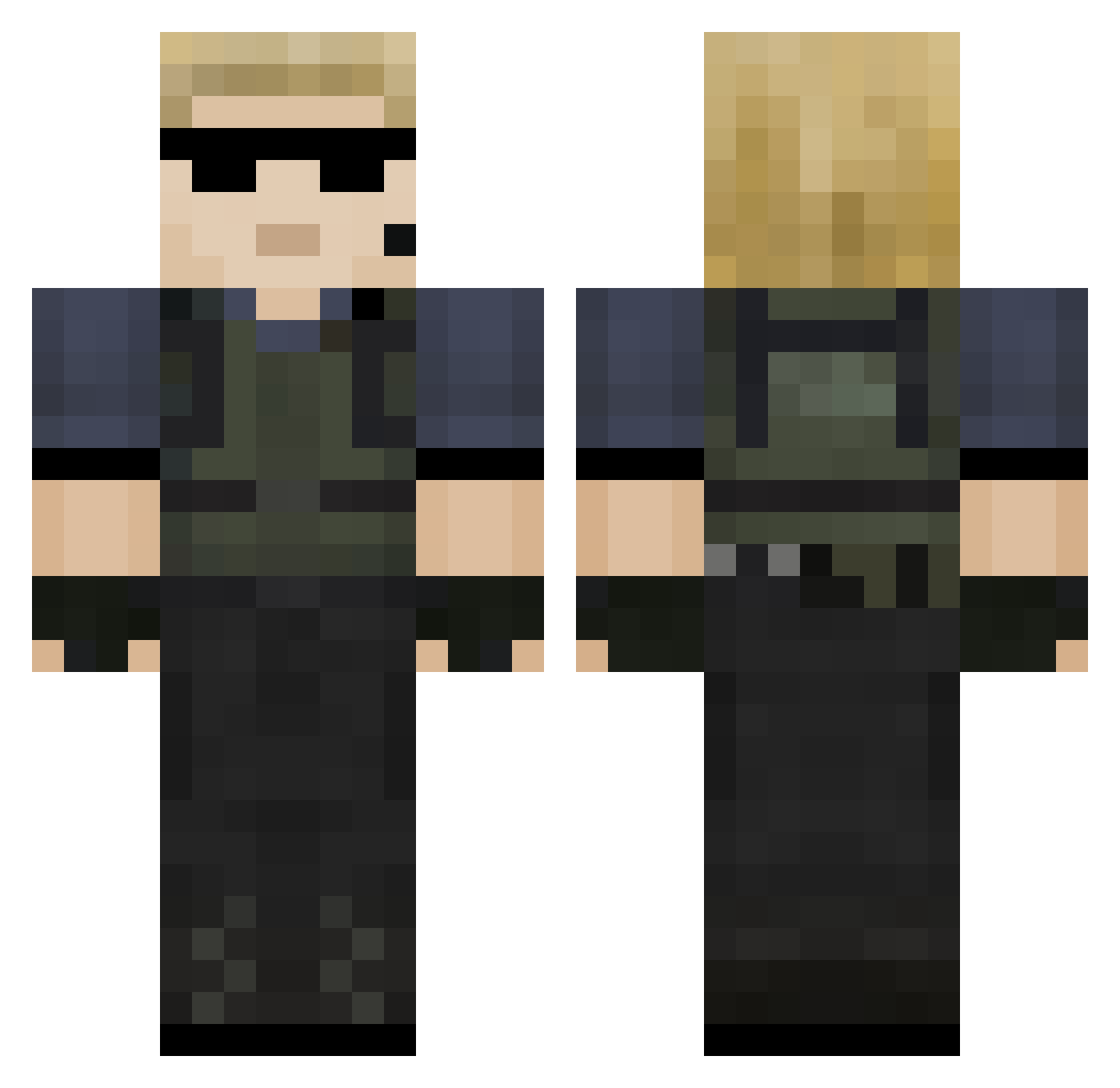 mayxevi Minecraft skin, front and back view