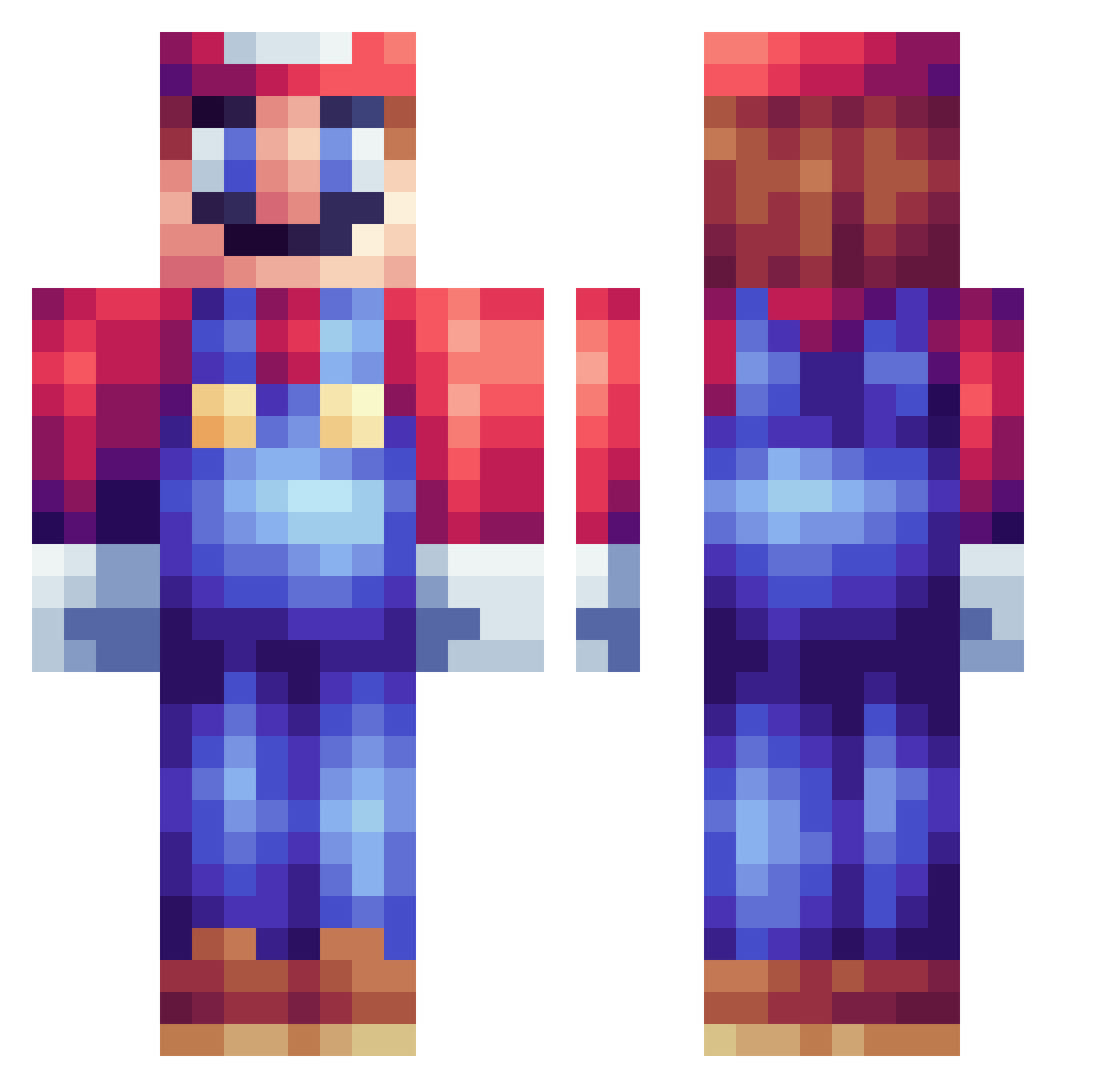 BAYORAMBLE Minecraft skin, front and back view
