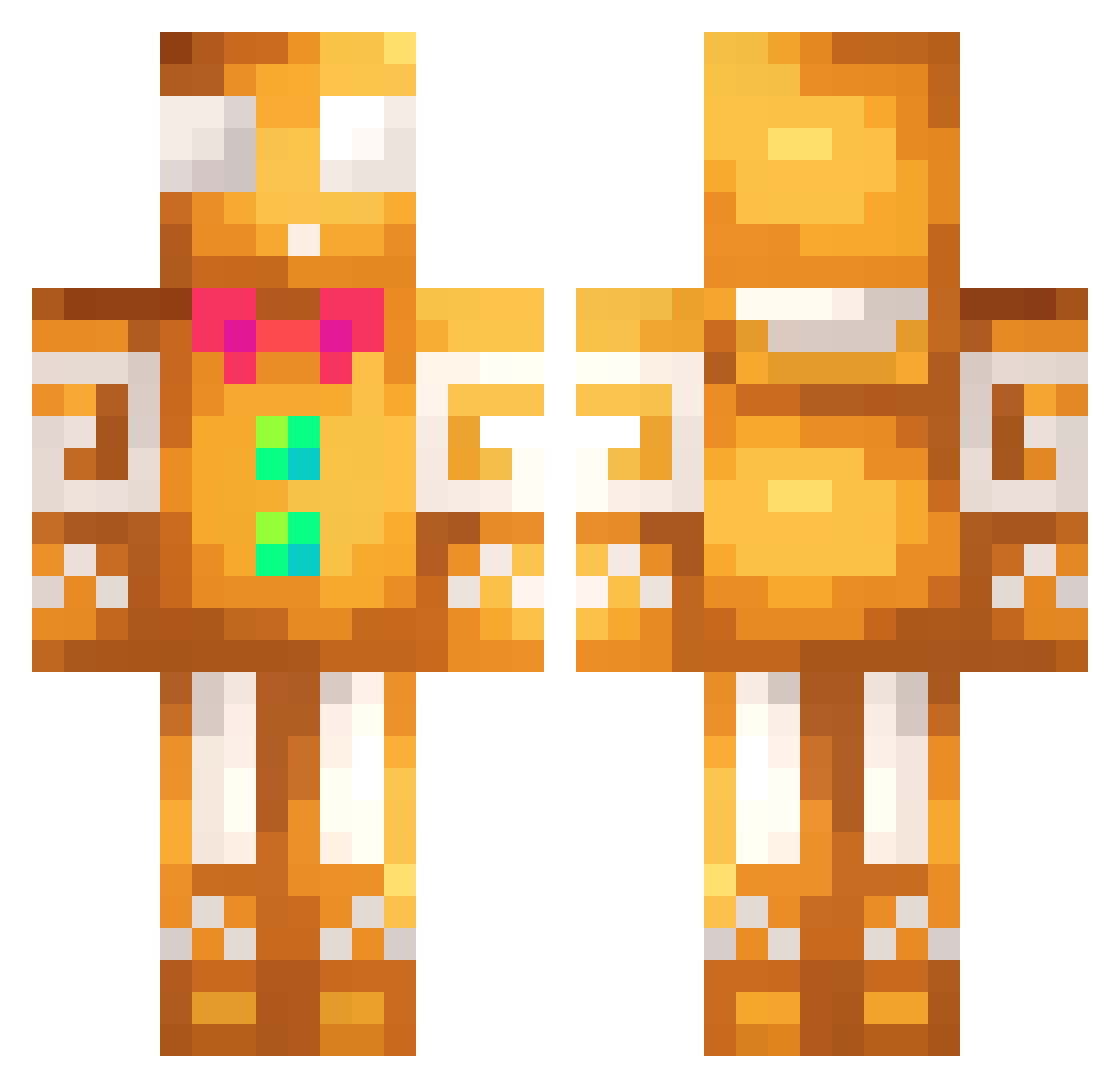 Megacreeper6 Minecraft skin, front and back view