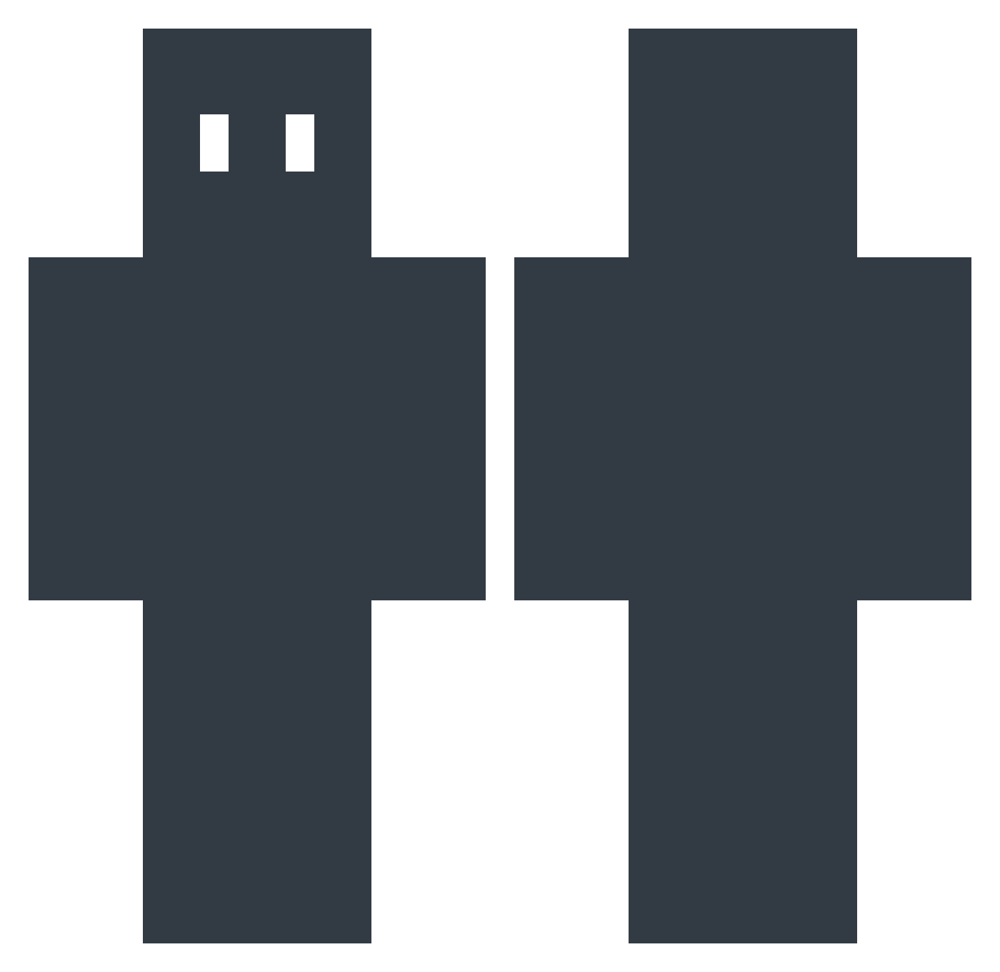 SlippyL Minecraft skin, front and back view