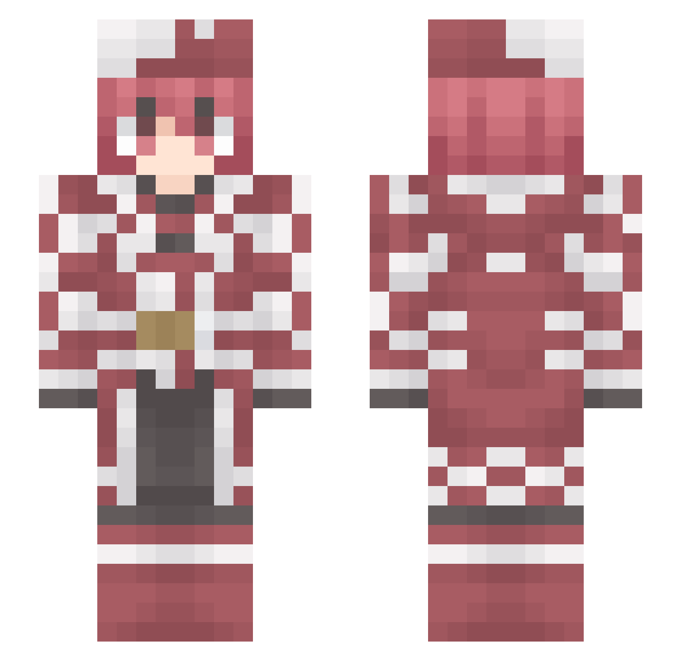 breathlessFibber Minecraft skin, front and back view