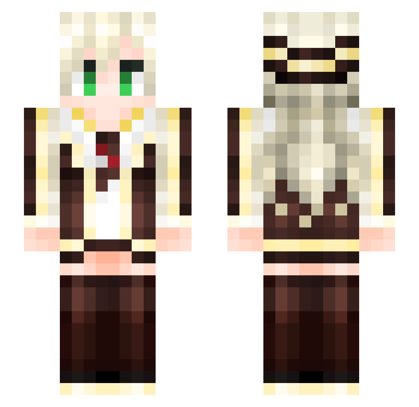 touhou2020 Minecraft skin, front and back view