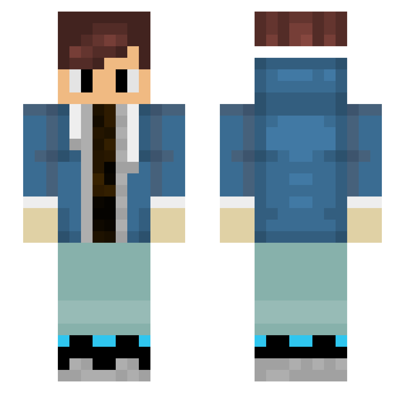 Stiinger Minecraft skin, front and back view