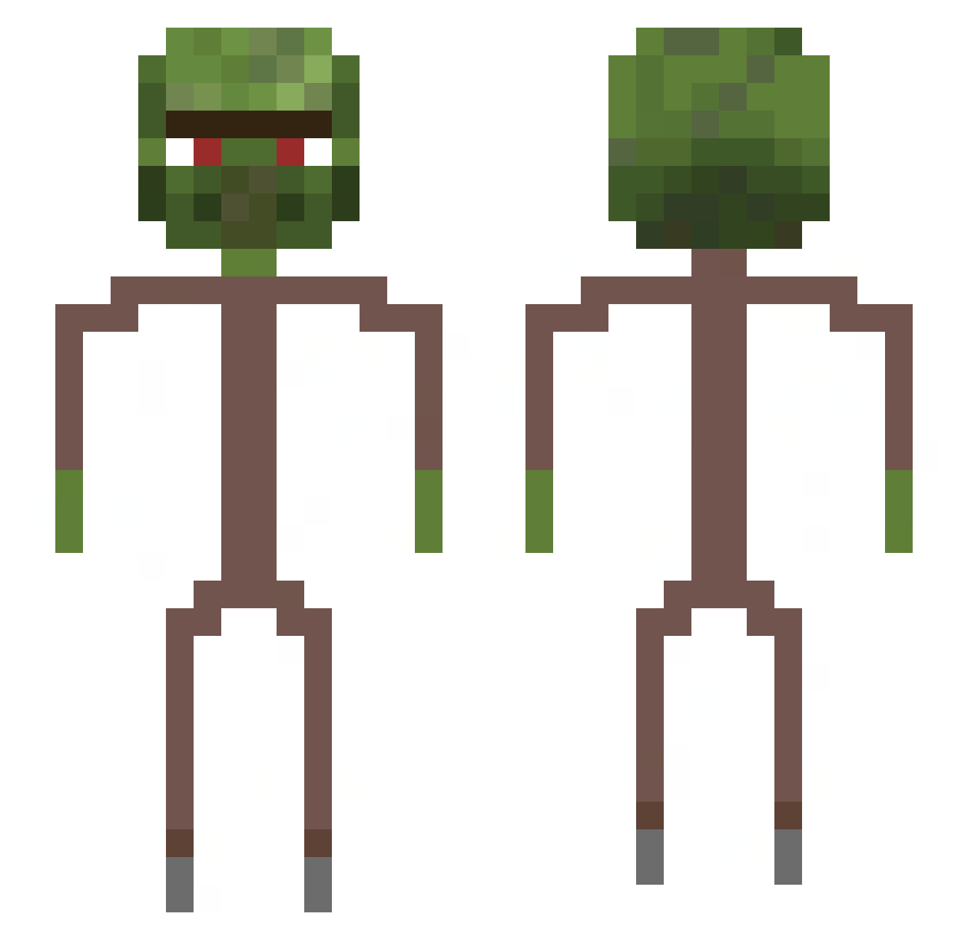 HJCO Minecraft skin, front and back view