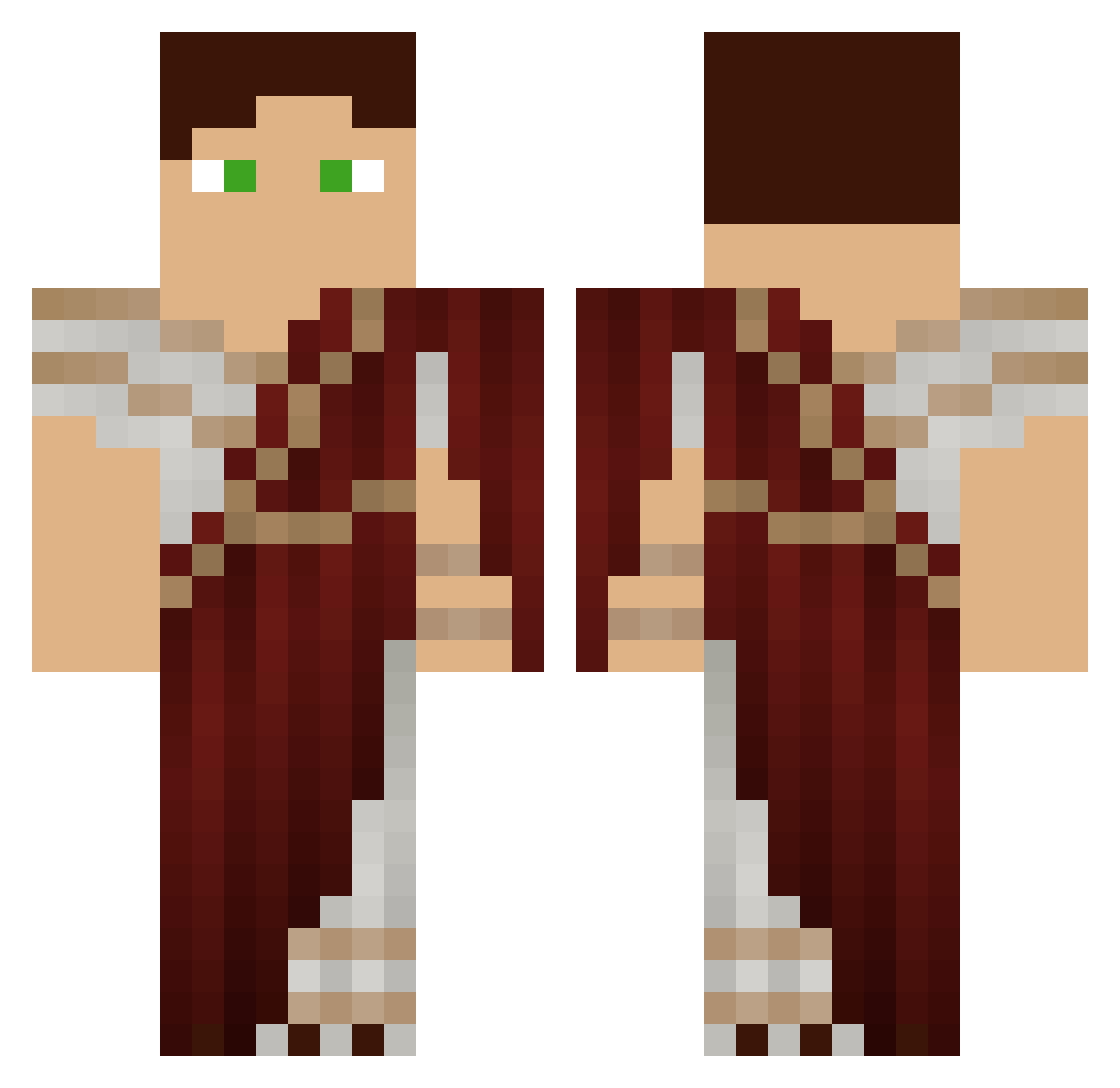 Caligula_ae Minecraft skin, front and back view