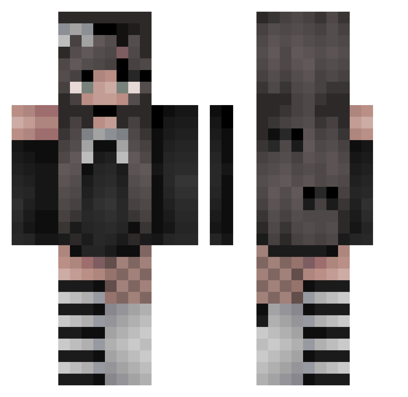 SBbeni Minecraft skin, front and back view